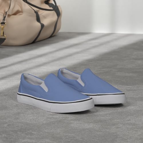 Low-Top Slip Ons Women's Fashion Sneakers Casual Canvas Sneakers for Women Comfortable Flats Breathable Padded Insole Slip on Sneakers Women Low Slip on Shoes