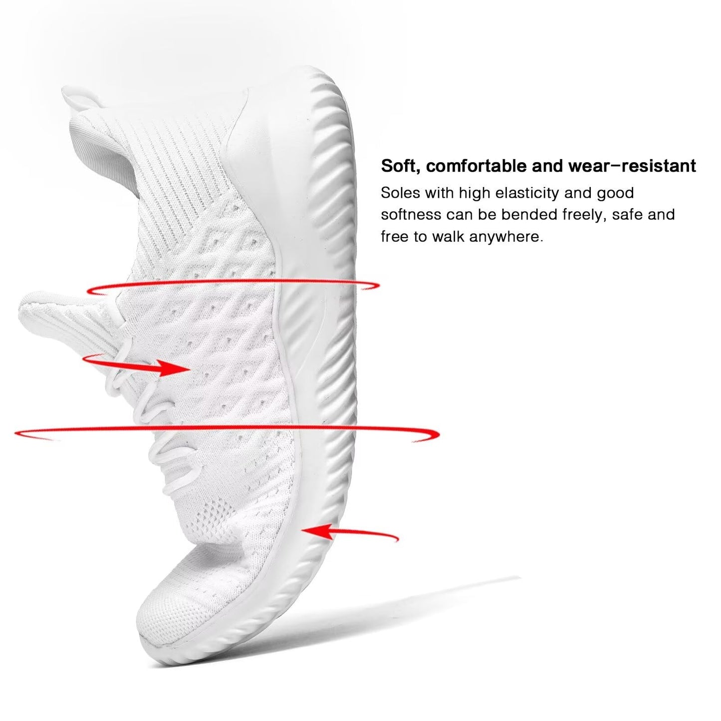 Mens Slip-on Tennis Shoes Walking Running Sneakers Lightweight Breathable Casual Soft Sole Mesh Work Gym Athletic Trainers