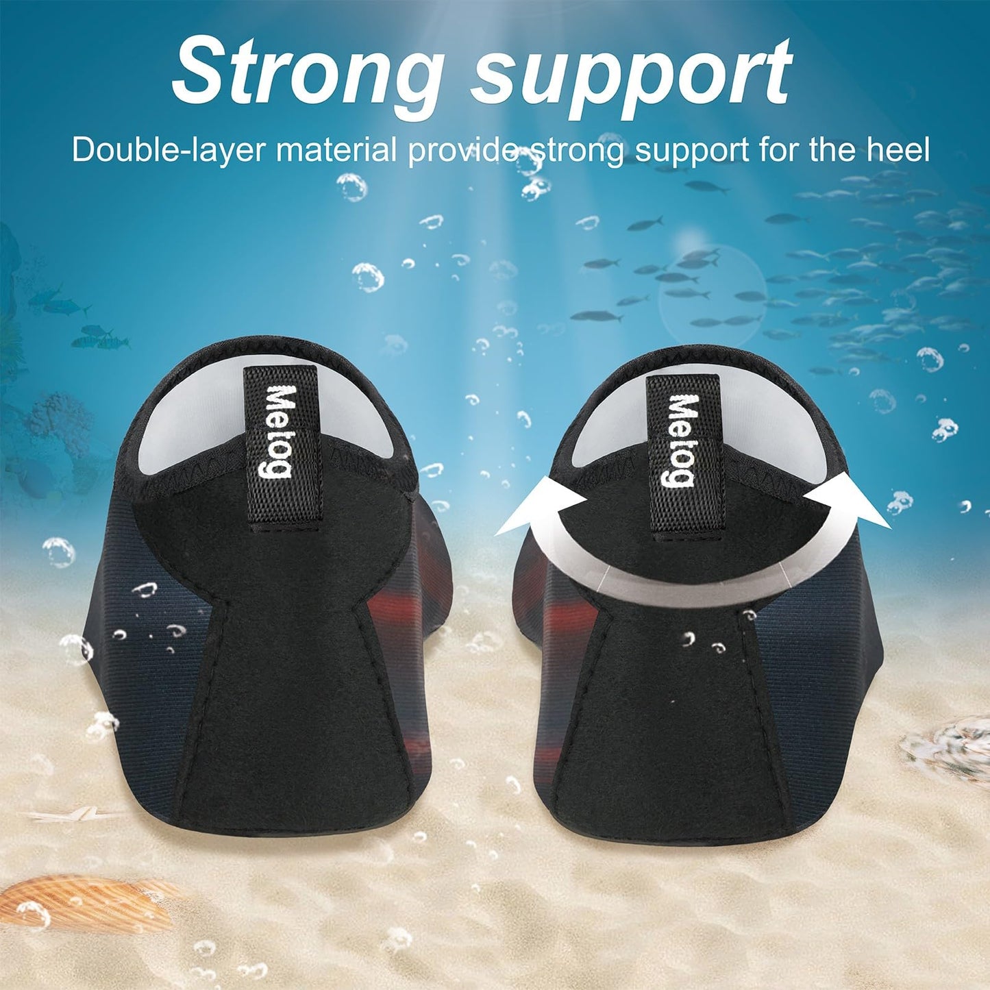 Metog Men Women Water Shoes Quick-Dry Aqua Socks Barefoot Slip-on for Beach Swim Sport Surf Yoga Exercise