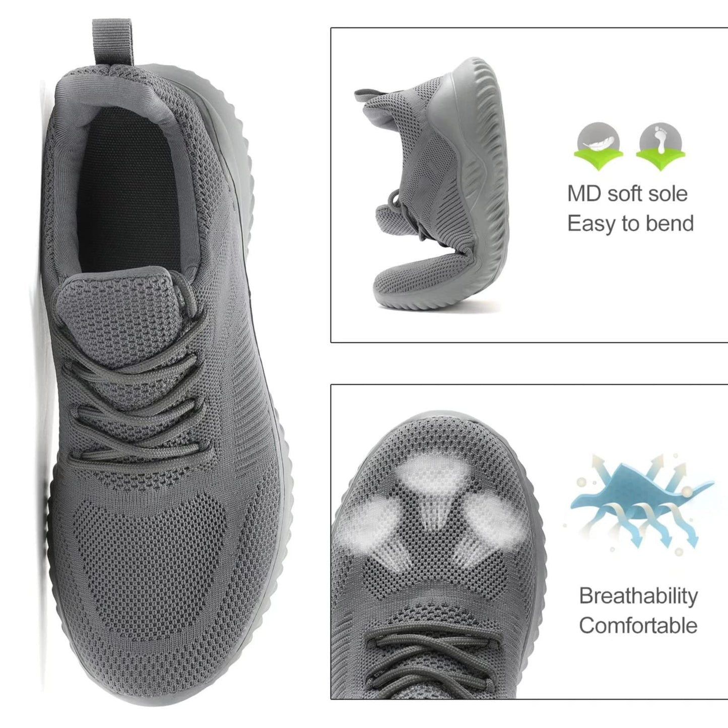 Kapsen Men's Non Slip Running Shoes Ultra Light Breathable Casual Walking Shoes Fashion Sneakers Mesh Workout Sports Shoes