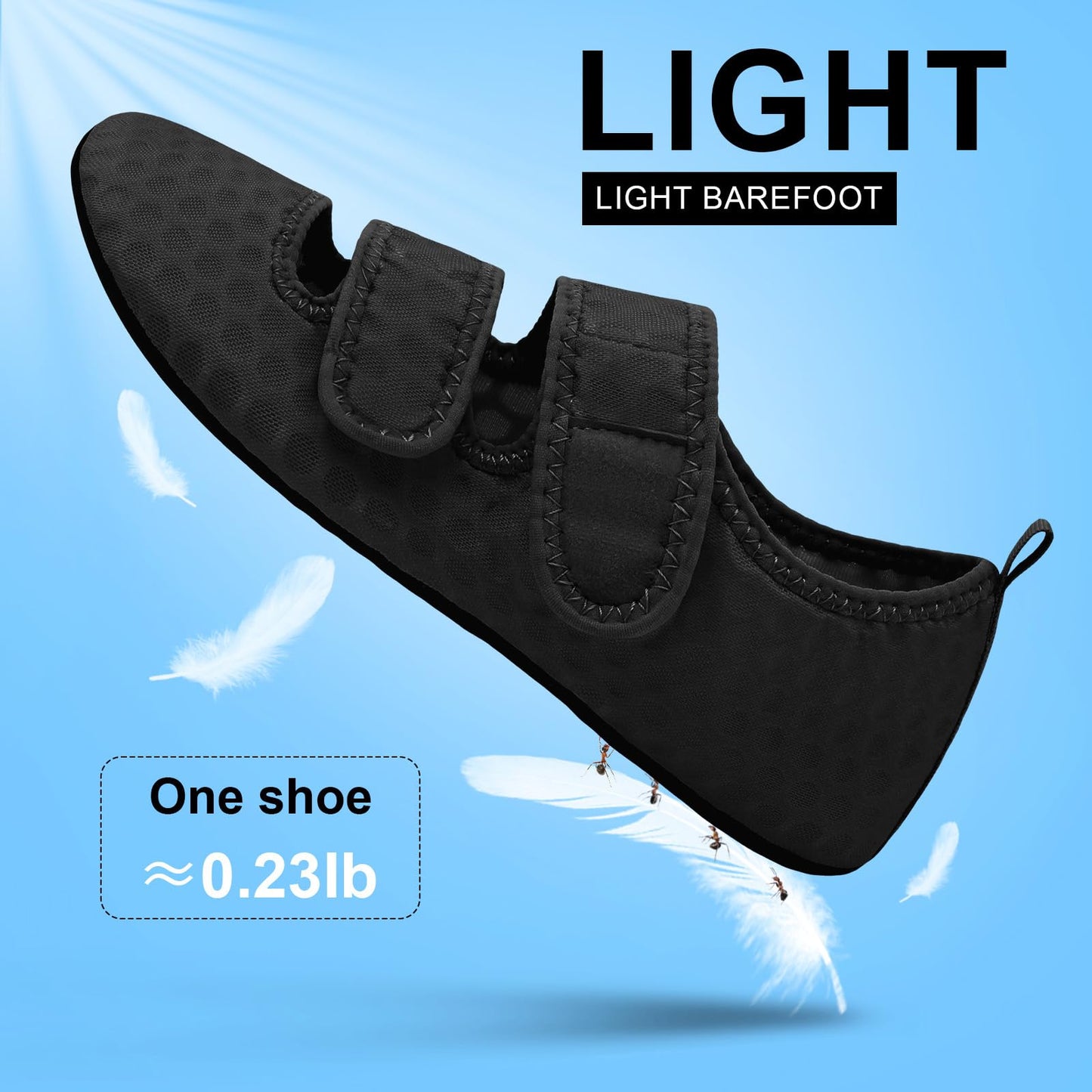BARERUN Water Shoes Women Men Quick Dry Barefoot Beach Walking Kayaking Surfing Yoga Shoes Adjustable Wide Minimalist Sandals Slippers Indoor/Outdoor