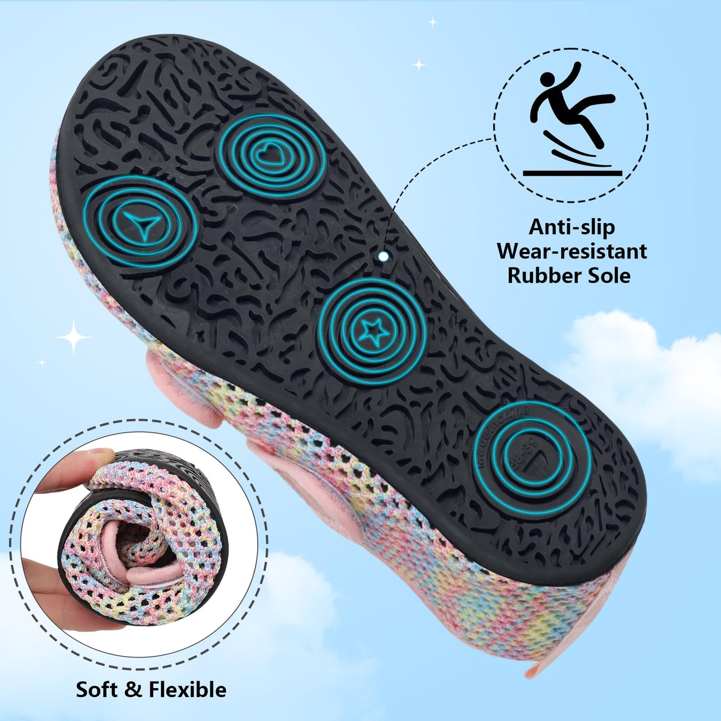 BARERUN Water Shoes Women Men Quick Dry Barefoot Beach Walking Kayaking Surfing Yoga Shoes Adjustable Wide Minimalist Sandals Slippers Indoor/Outdoor