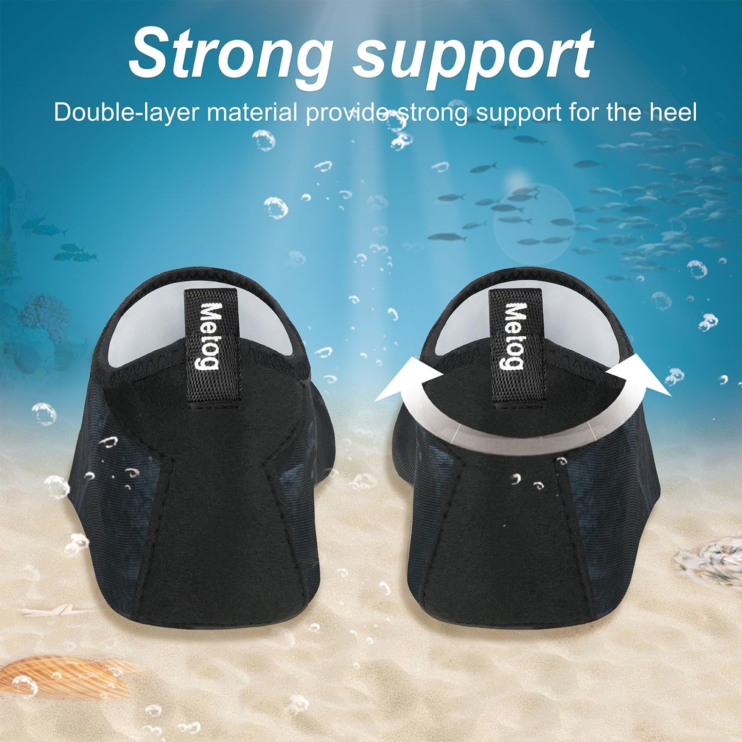 Metog Men Women Water Shoes Quick-Dry Aqua Socks Barefoot Slip-on for Beach Swim Sport Surf Yoga Exercise