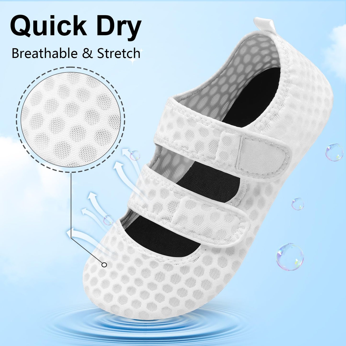 BARERUN Water Shoes Women Men Quick Dry Barefoot Beach Walking Kayaking Surfing Yoga Shoes Adjustable Wide Minimalist Sandals Slippers Indoor/Outdoor
