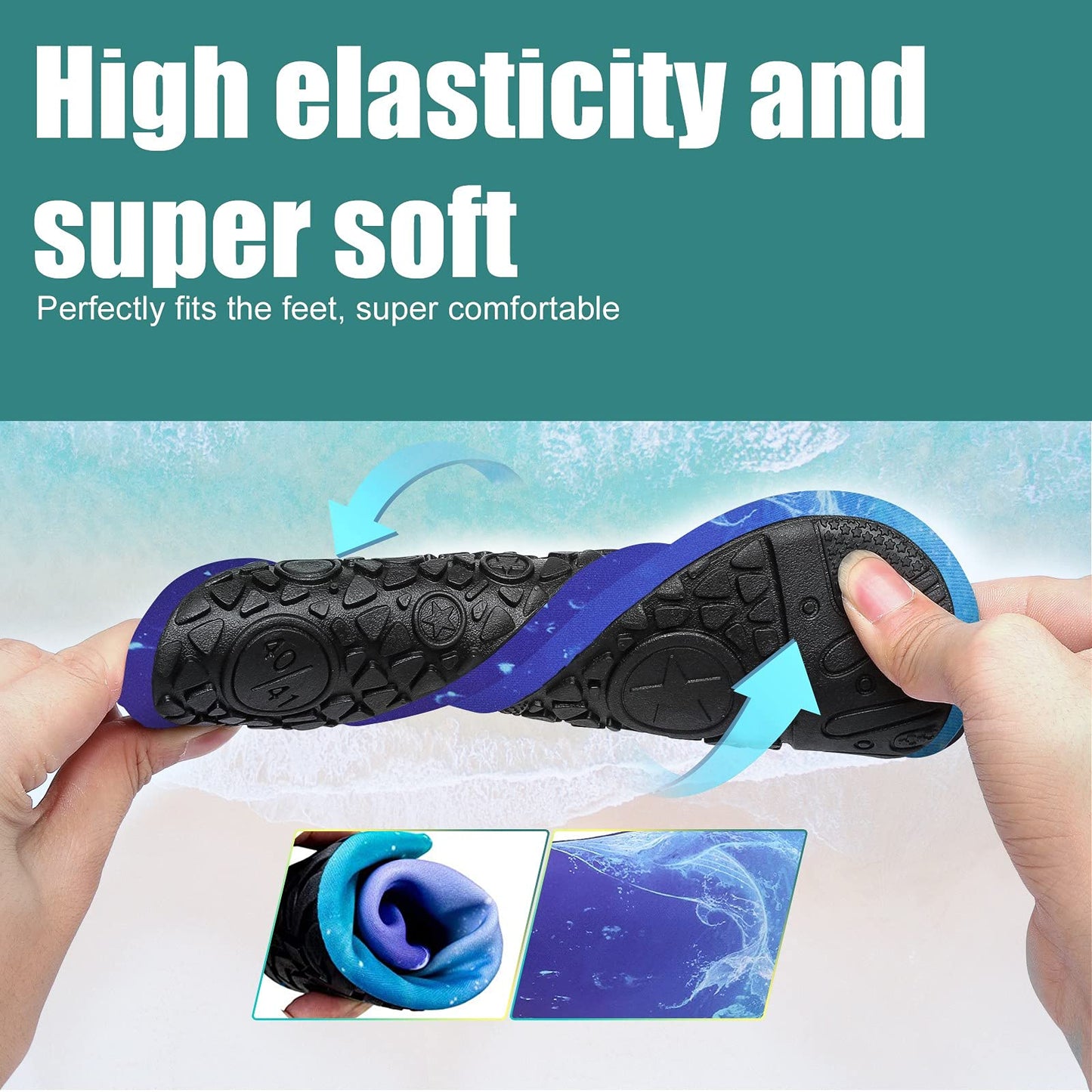 Metog Men Women Water Shoes Quick-Dry Aqua Socks Barefoot Slip-on for Beach Swim Sport Surf Yoga Exercise