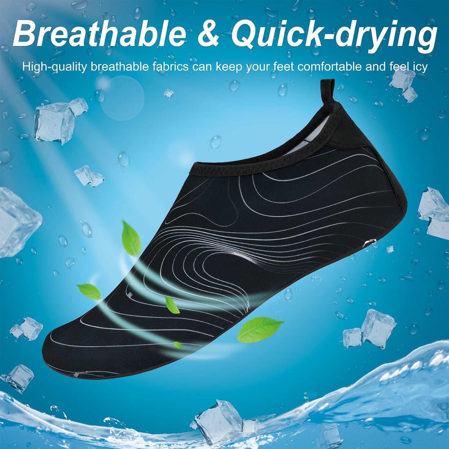 Metog Men Women Water Shoes Quick-Dry Aqua Socks Barefoot Slip-on for Beach Swim Sport Surf Yoga Exercise