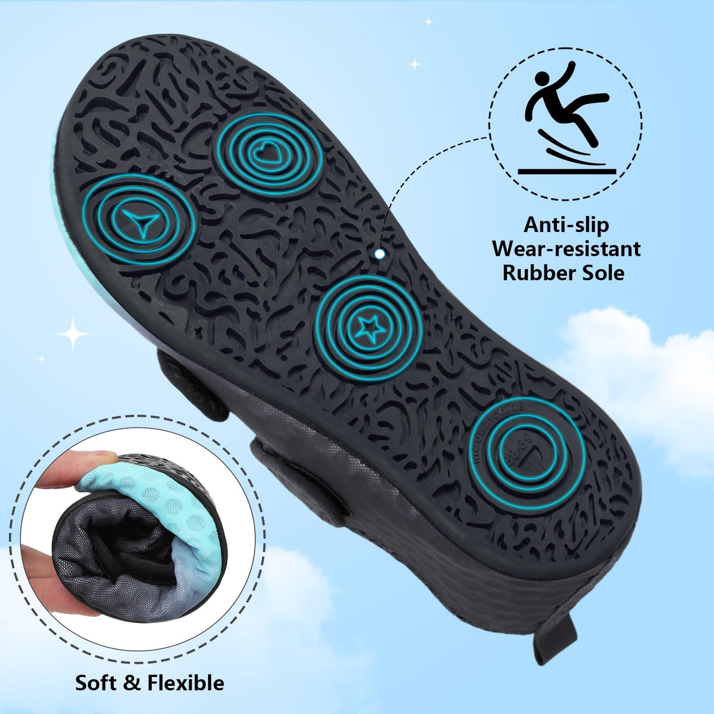 BARERUN Water Shoes Women Men Quick Dry Barefoot Beach Walking Kayaking Surfing Yoga Shoes Adjustable Wide Minimalist Sandals Slippers Indoor/Outdoor