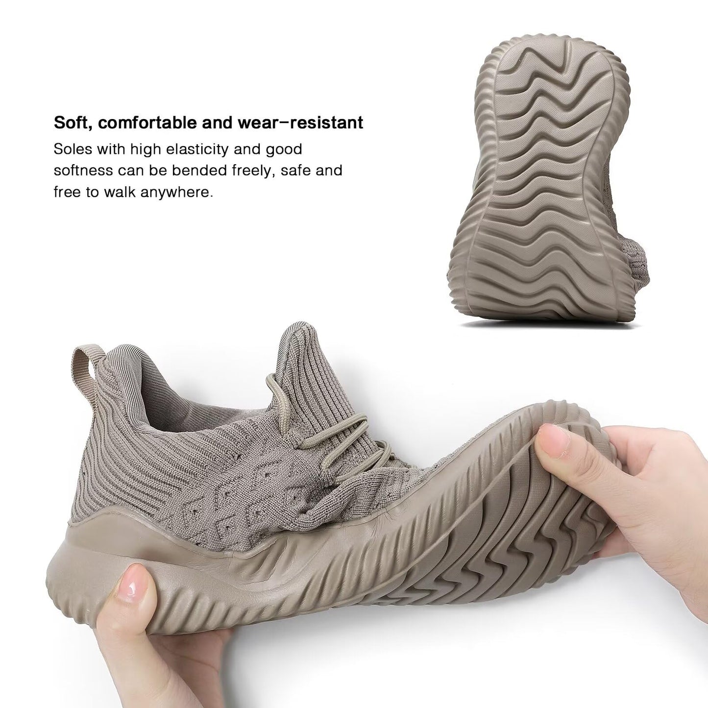 Mens Slip-on Tennis Shoes Walking Running Sneakers Lightweight Breathable Casual Soft Sole Mesh Work Gym Athletic Trainers