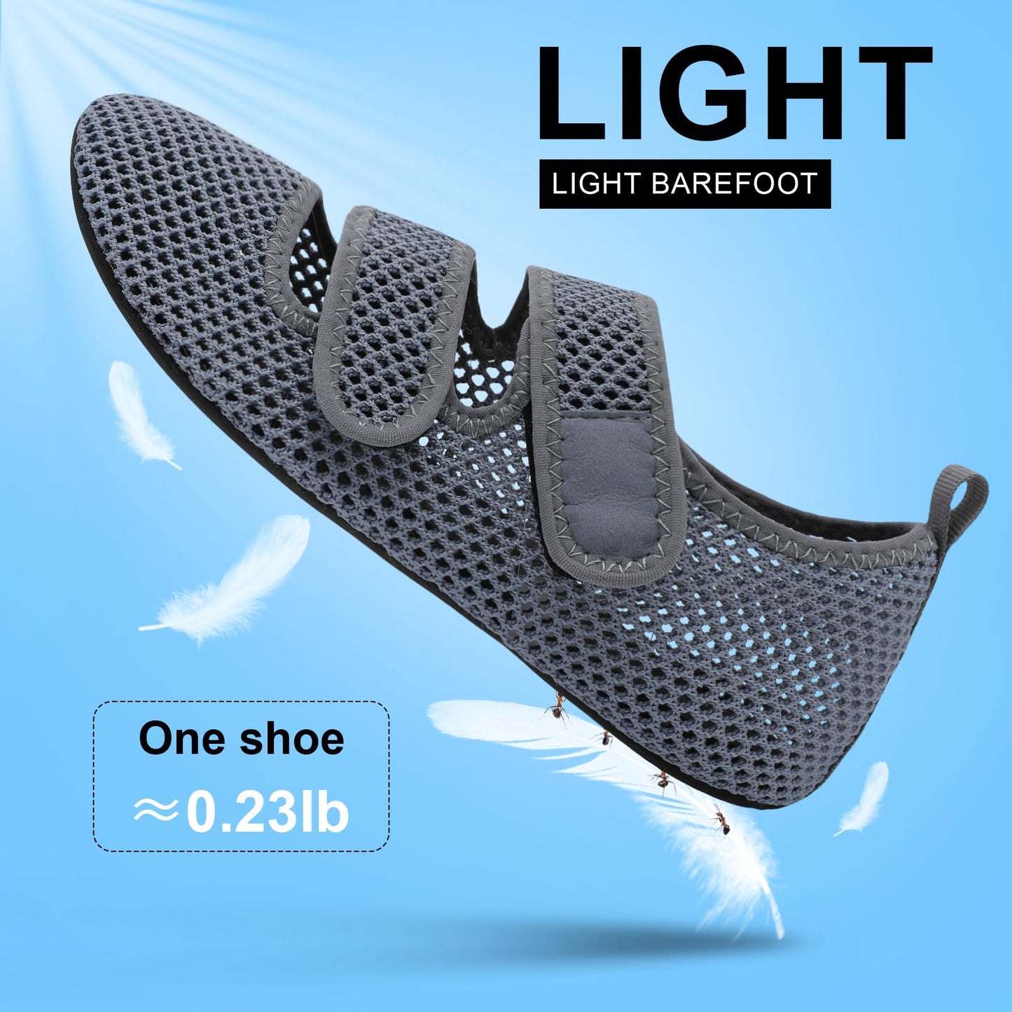BARERUN Water Shoes Women Men Quick Dry Barefoot Beach Walking Kayaking Surfing Yoga Shoes Adjustable Wide Minimalist Sandals Slippers Indoor/Outdoor