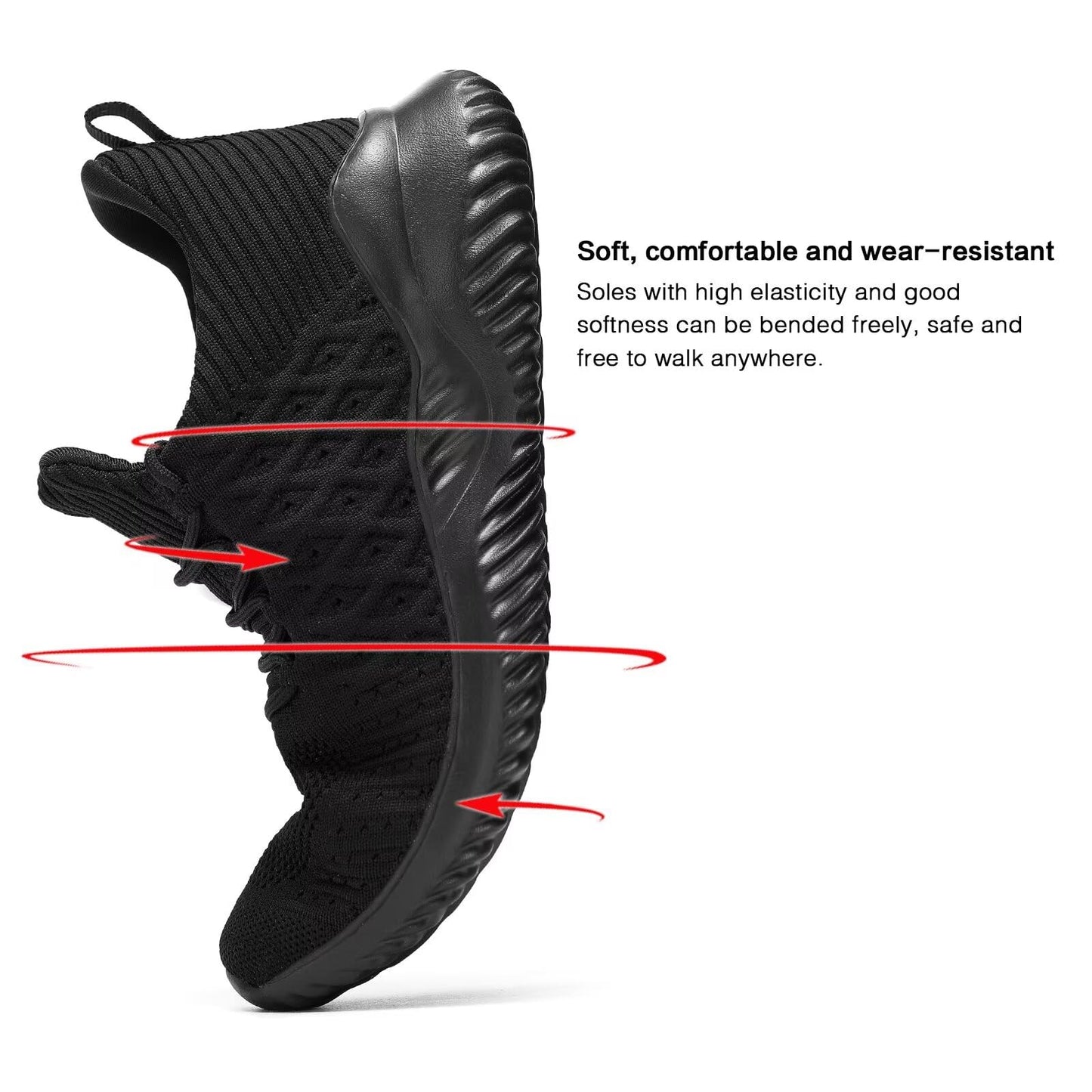 Mens Slip-on Tennis Shoes Walking Running Sneakers Lightweight Breathable Casual Soft Sole Mesh Work Gym Athletic Trainers
