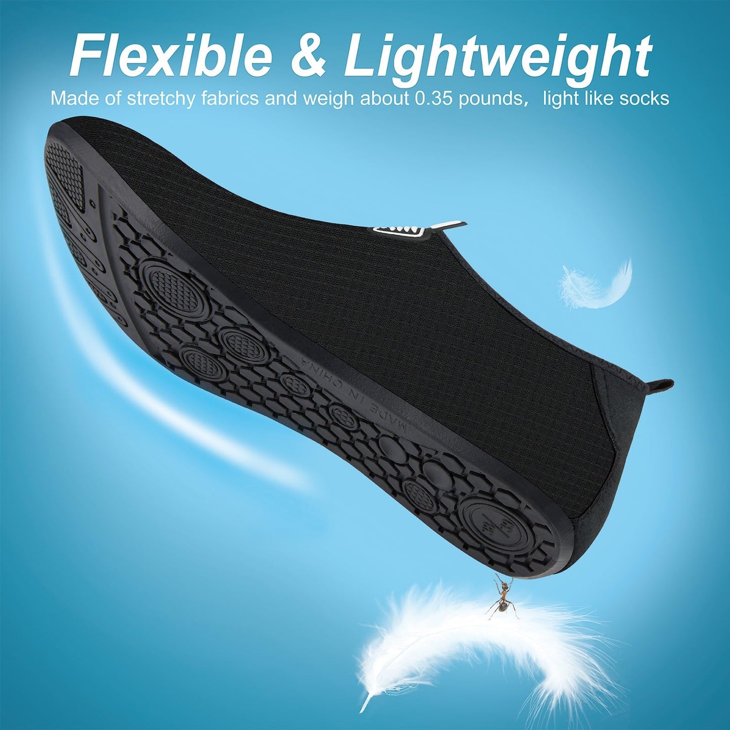 Metog Men Women Water Shoes Quick-Dry Aqua Socks Barefoot Slip-on for Beach Swim Sport Surf Yoga Exercise