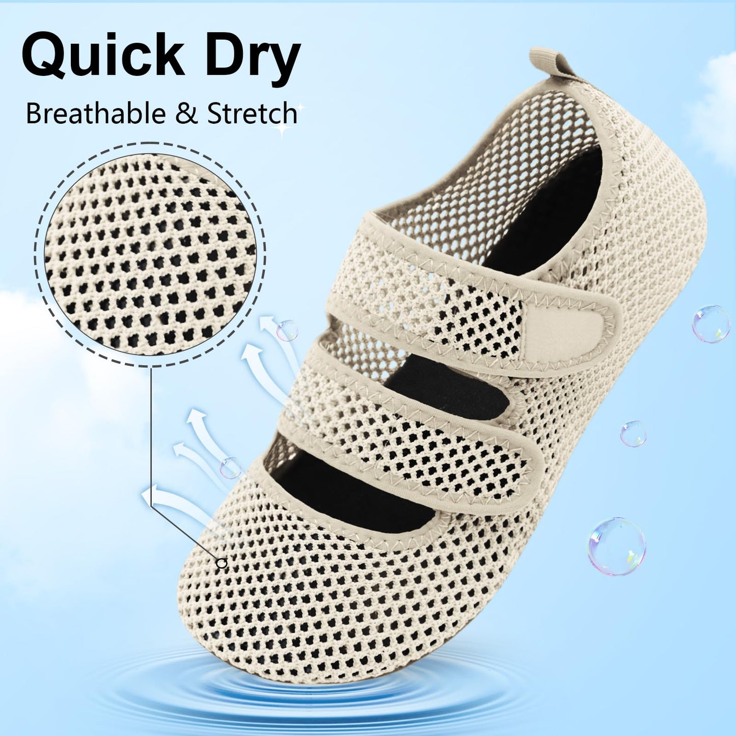 BARERUN Water Shoes Women Men Quick Dry Barefoot Beach Walking Kayaking Surfing Yoga Shoes Adjustable Wide Minimalist Sandals Slippers Indoor/Outdoor