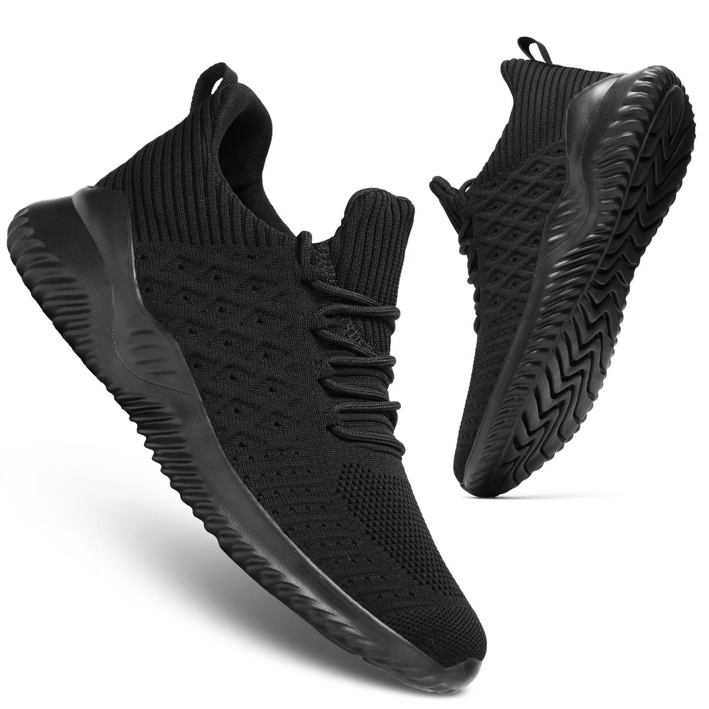 Mens Slip-on Tennis Shoes Walking Running Sneakers Lightweight Breathable Casual Soft Sole Mesh Work Gym Athletic Trainers
