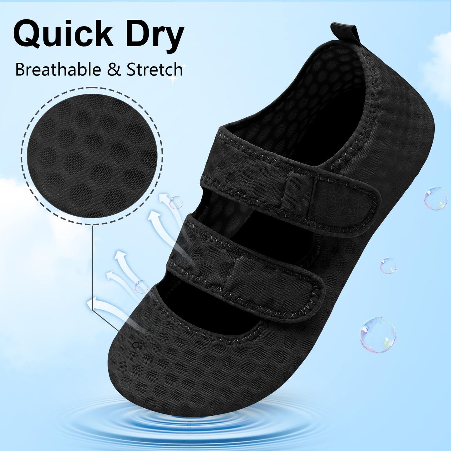 BARERUN Water Shoes Women Men Quick Dry Barefoot Beach Walking Kayaking Surfing Yoga Shoes Adjustable Wide Minimalist Sandals Slippers Indoor/Outdoor