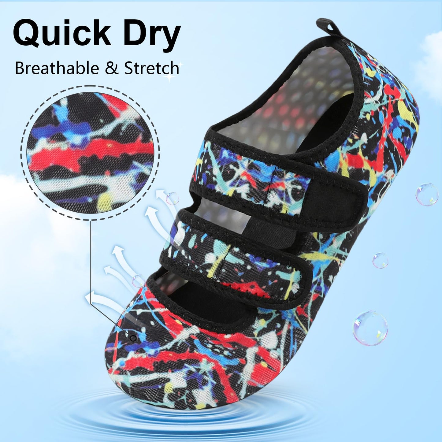 BARERUN Water Shoes Women Men Quick Dry Barefoot Beach Walking Kayaking Surfing Yoga Shoes Adjustable Wide Minimalist Sandals Slippers Indoor/Outdoor