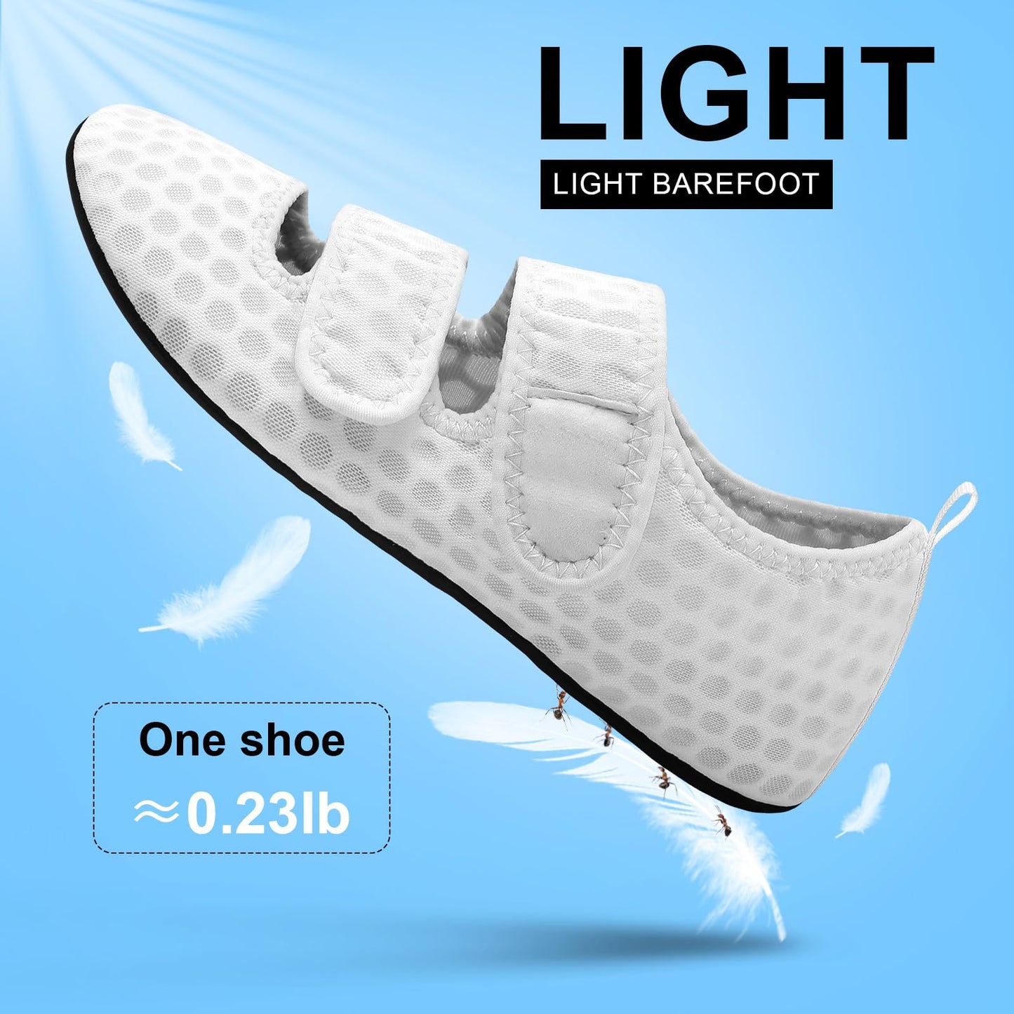 BARERUN Water Shoes Women Men Quick Dry Barefoot Beach Walking Kayaking Surfing Yoga Shoes Adjustable Wide Minimalist Sandals Slippers Indoor/Outdoor
