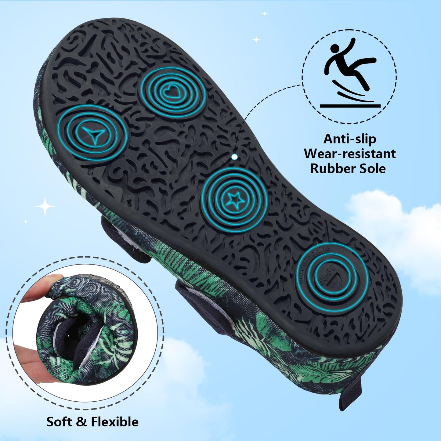 BARERUN Water Shoes Women Men Quick Dry Barefoot Beach Walking Kayaking Surfing Yoga Shoes Adjustable Wide Minimalist Sandals Slippers Indoor/Outdoor