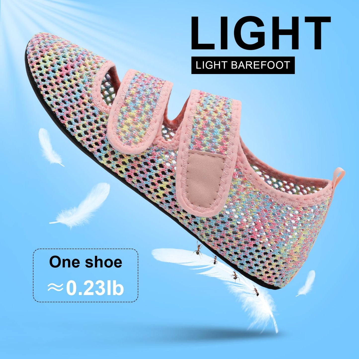 BARERUN Water Shoes Women Men Quick Dry Barefoot Beach Walking Kayaking Surfing Yoga Shoes Adjustable Wide Minimalist Sandals Slippers Indoor/Outdoor