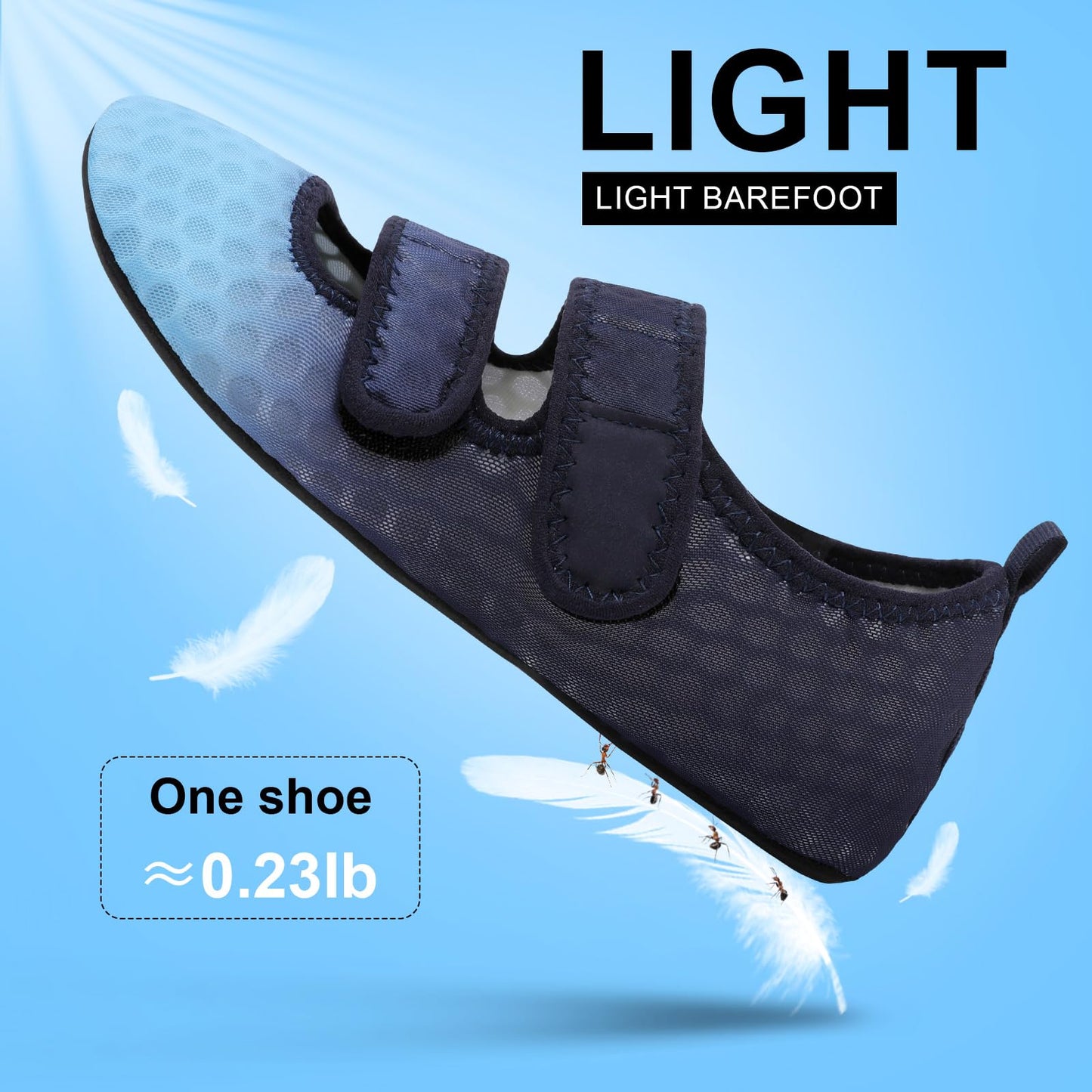 BARERUN Water Shoes Women Men Quick Dry Barefoot Beach Walking Kayaking Surfing Yoga Shoes Adjustable Wide Minimalist Sandals Slippers Indoor/Outdoor