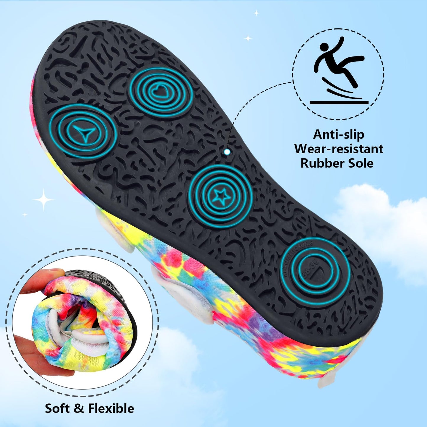 BARERUN Water Shoes Women Men Quick Dry Barefoot Beach Walking Kayaking Surfing Yoga Shoes Adjustable Wide Minimalist Sandals Slippers Indoor/Outdoor