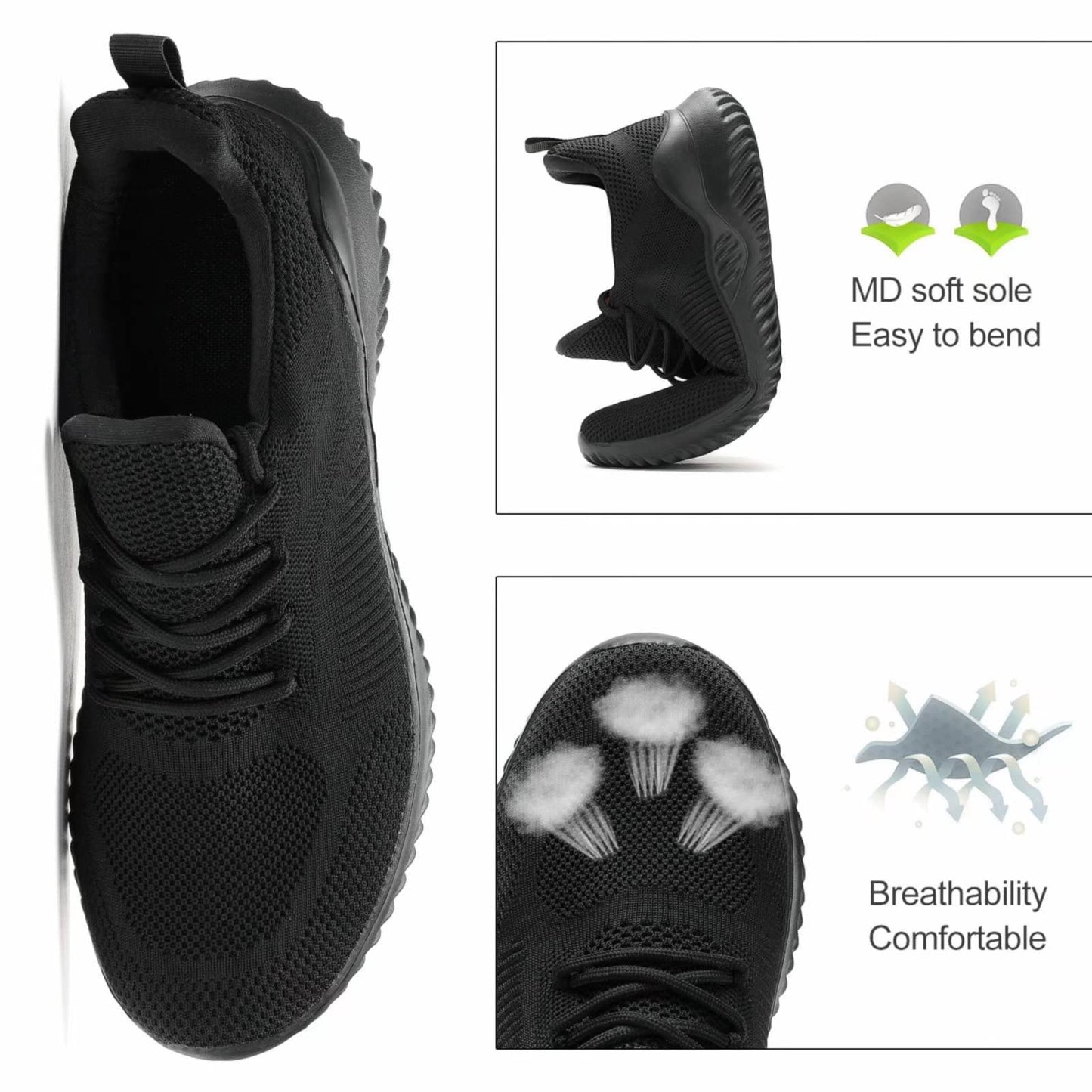 Kapsen Men's Non Slip Running Shoes Ultra Light Breathable Casual Walking Shoes Fashion Sneakers Mesh Workout Sports Shoes