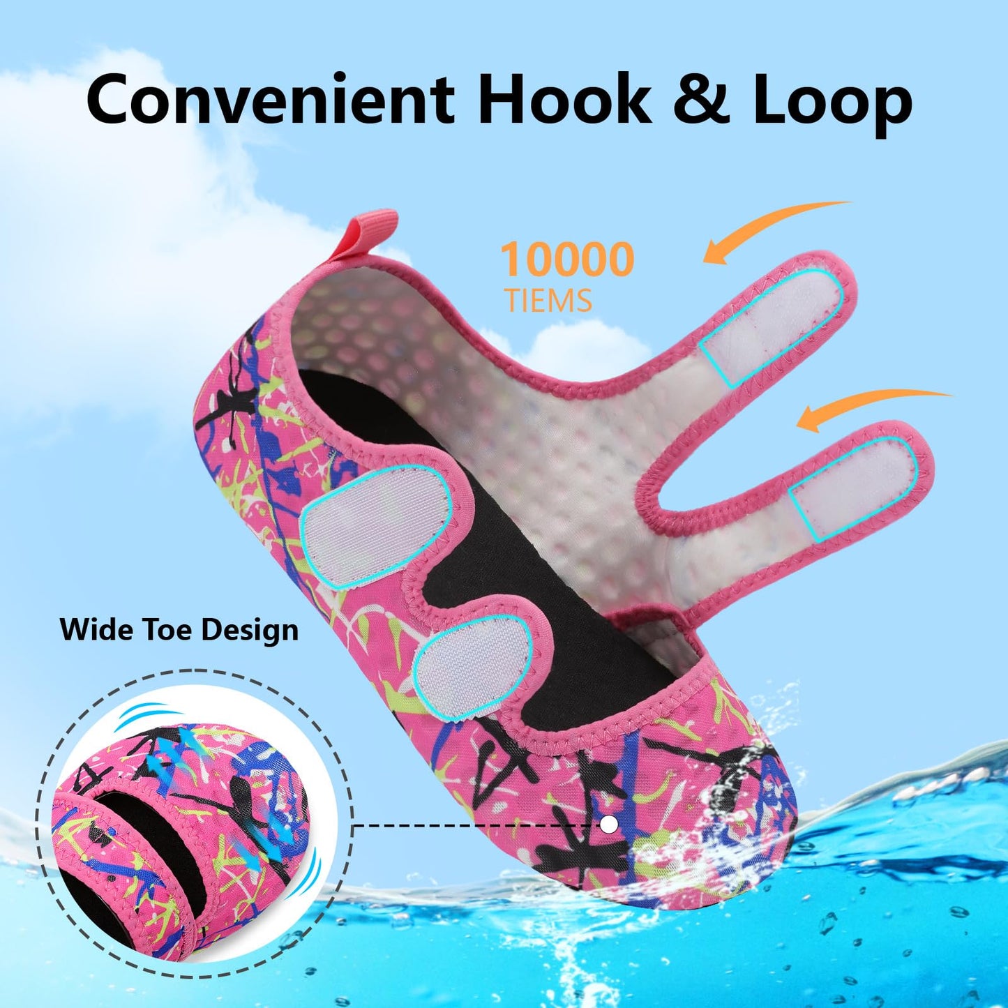 BARERUN Water Shoes Women Men Quick Dry Barefoot Beach Walking Kayaking Surfing Yoga Shoes Adjustable Wide Minimalist Sandals Slippers Indoor/Outdoor
