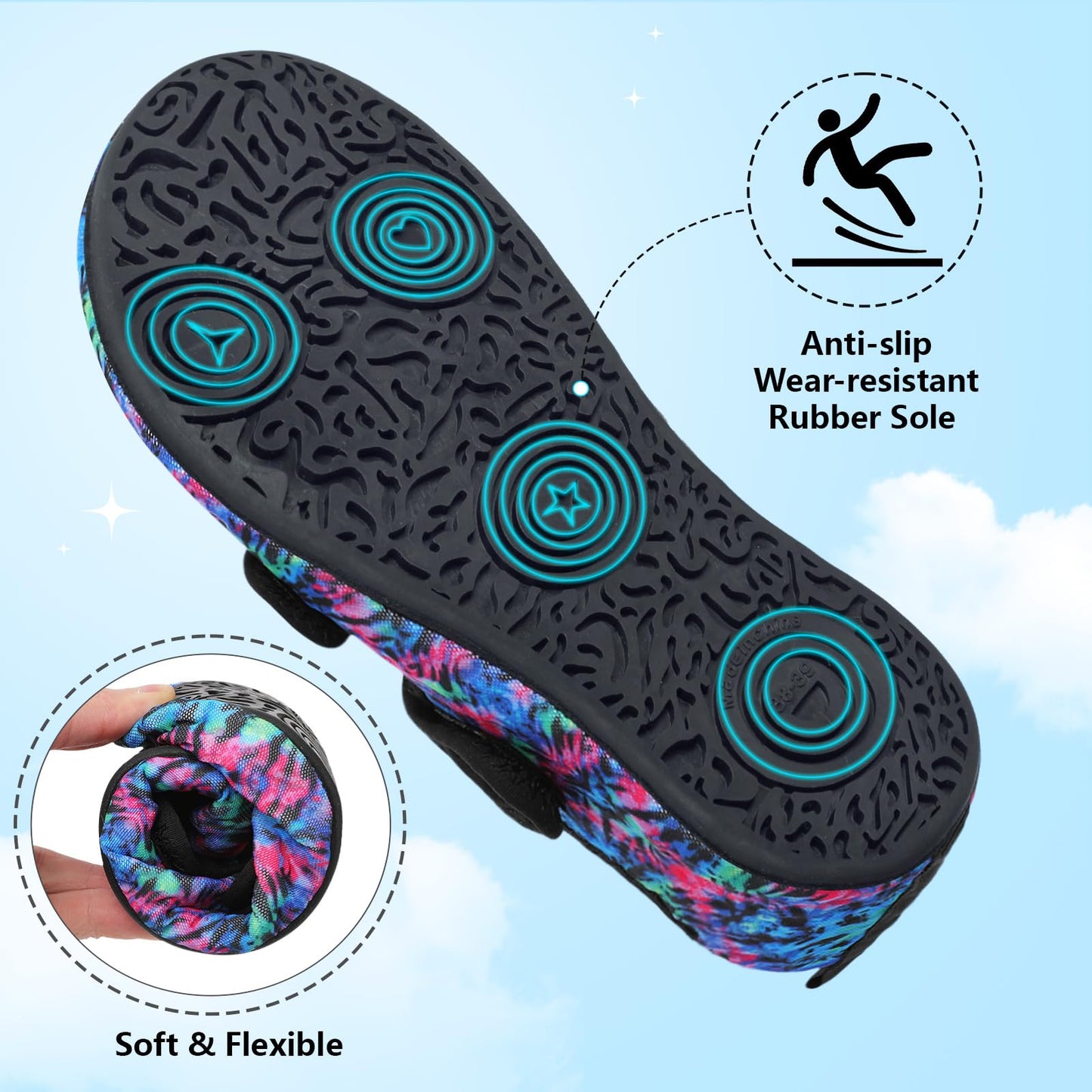 BARERUN Water Shoes Women Men Quick Dry Barefoot Beach Walking Kayaking Surfing Yoga Shoes Adjustable Wide Minimalist Sandals Slippers Indoor/Outdoor
