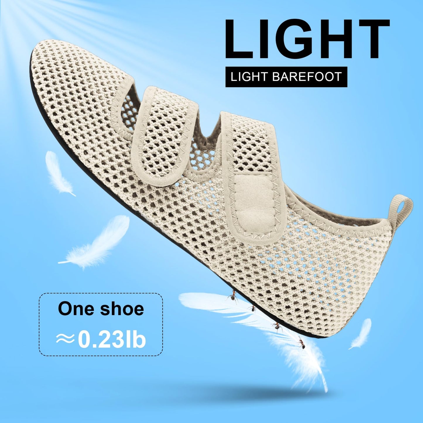 BARERUN Water Shoes Women Men Quick Dry Barefoot Beach Walking Kayaking Surfing Yoga Shoes Adjustable Wide Minimalist Sandals Slippers Indoor/Outdoor