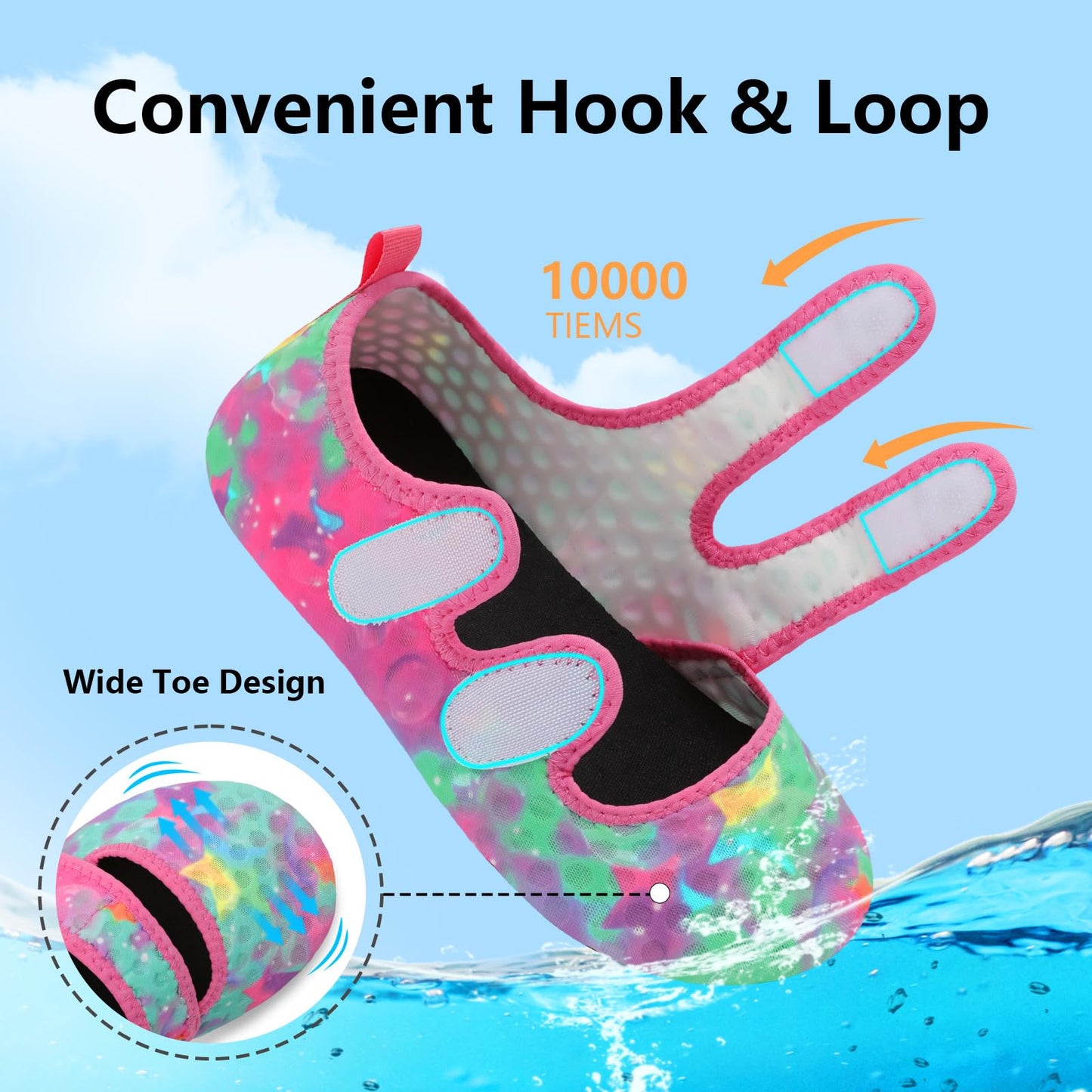 BARERUN Water Shoes Women Men Quick Dry Barefoot Beach Walking Kayaking Surfing Yoga Shoes Adjustable Wide Minimalist Sandals Slippers Indoor/Outdoor