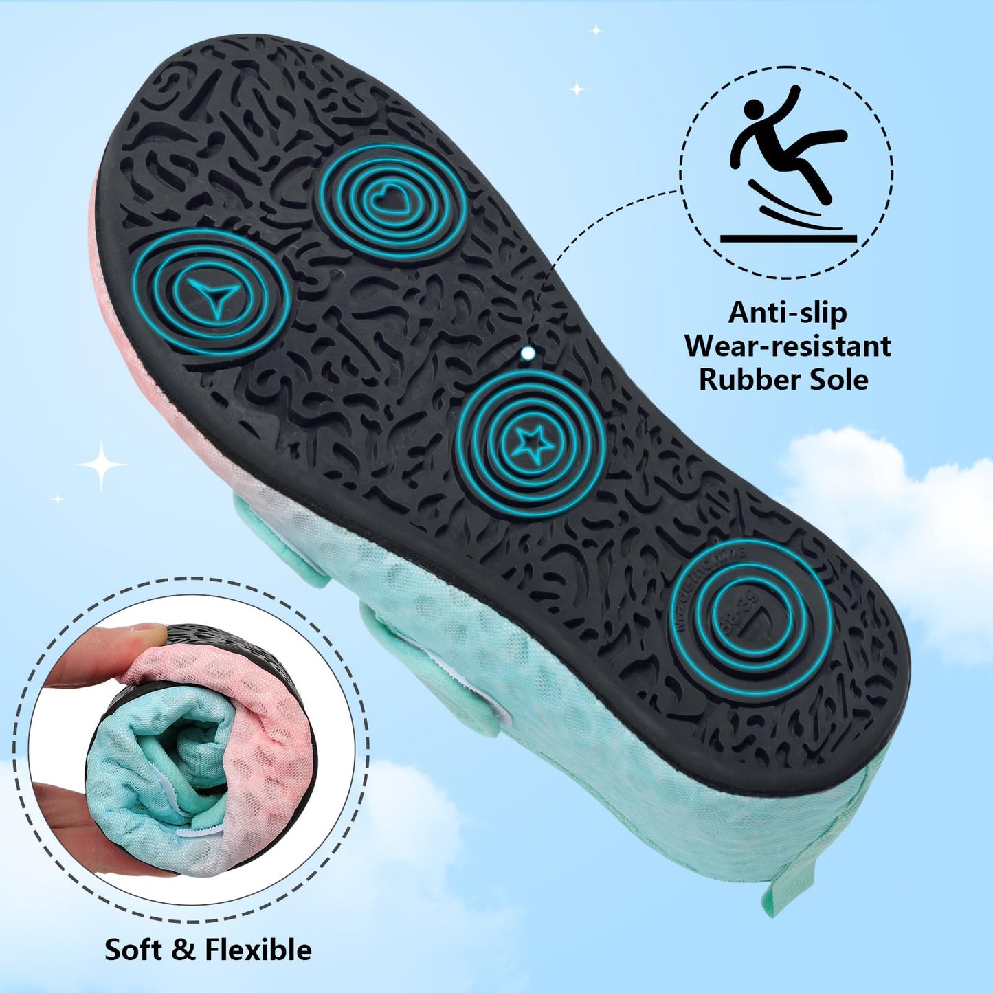 BARERUN Water Shoes Women Men Quick Dry Barefoot Beach Walking Kayaking Surfing Yoga Shoes Adjustable Wide Minimalist Sandals Slippers Indoor/Outdoor