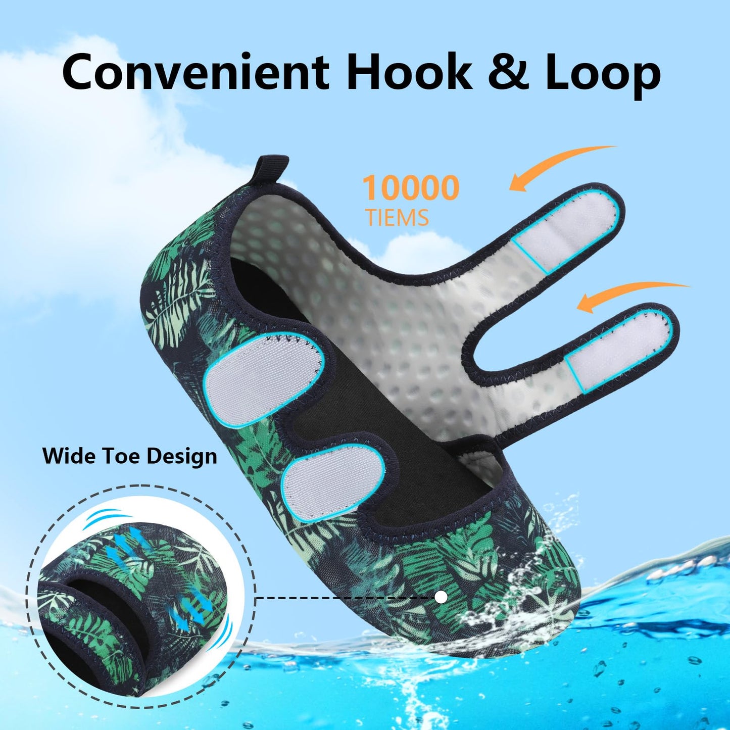 BARERUN Water Shoes Women Men Quick Dry Barefoot Beach Walking Kayaking Surfing Yoga Shoes Adjustable Wide Minimalist Sandals Slippers Indoor/Outdoor