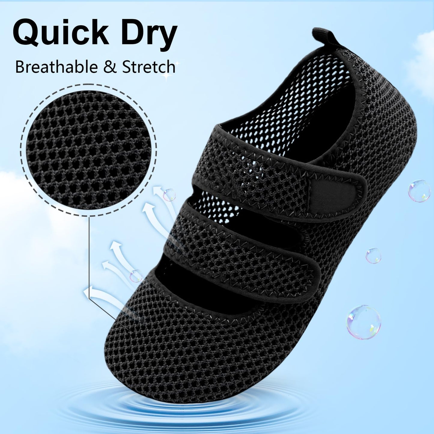 BARERUN Water Shoes Women Men Quick Dry Barefoot Beach Walking Kayaking Surfing Yoga Shoes Adjustable Wide Minimalist Sandals Slippers Indoor/Outdoor