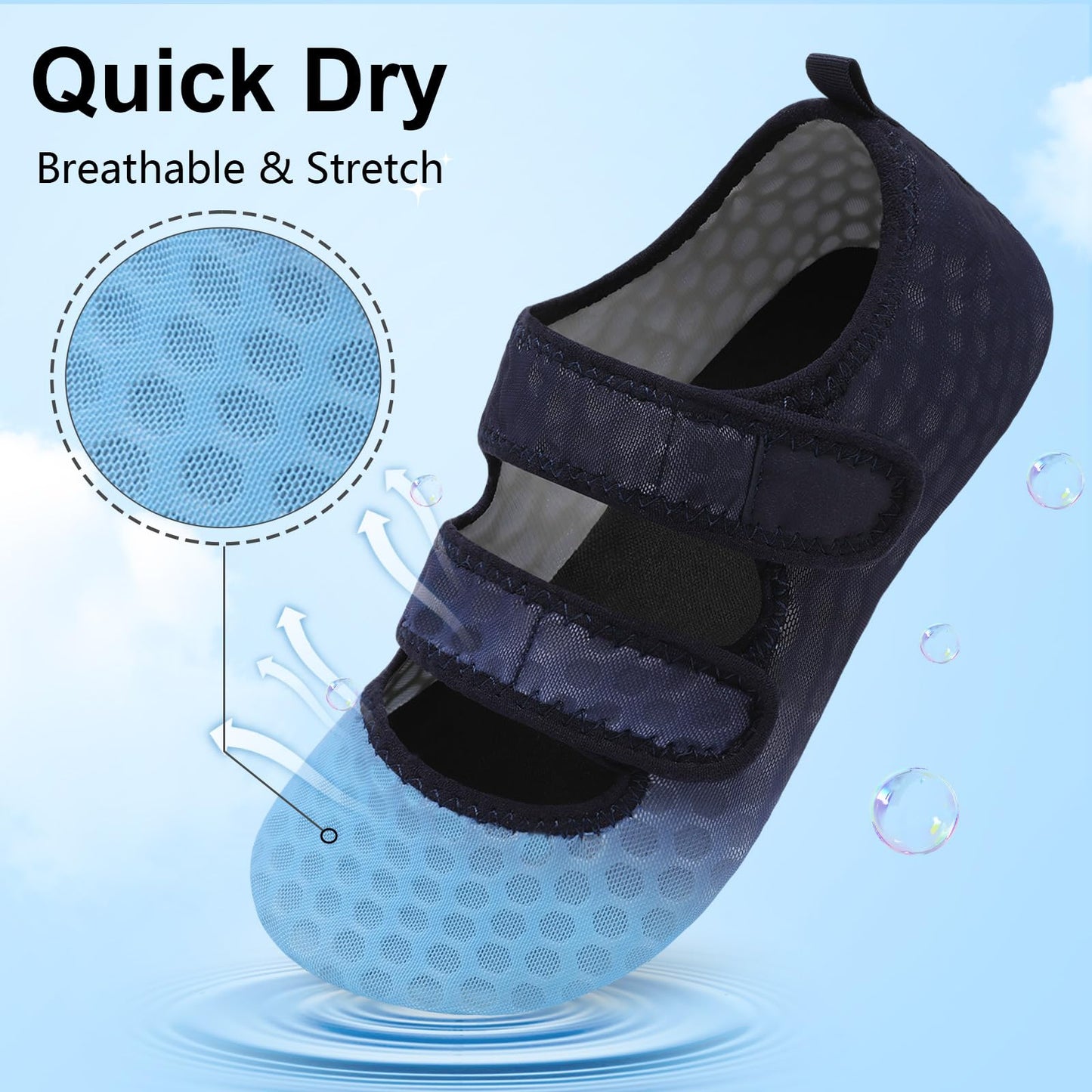 BARERUN Water Shoes Women Men Quick Dry Barefoot Beach Walking Kayaking Surfing Yoga Shoes Adjustable Wide Minimalist Sandals Slippers Indoor/Outdoor