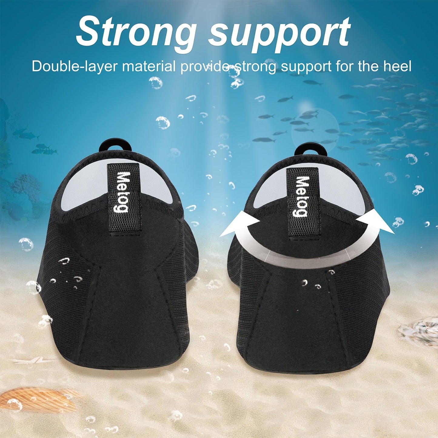 Metog Men Women Water Shoes Quick-Dry Aqua Socks Barefoot Slip-on for Beach Swim Sport Surf Yoga Exercise