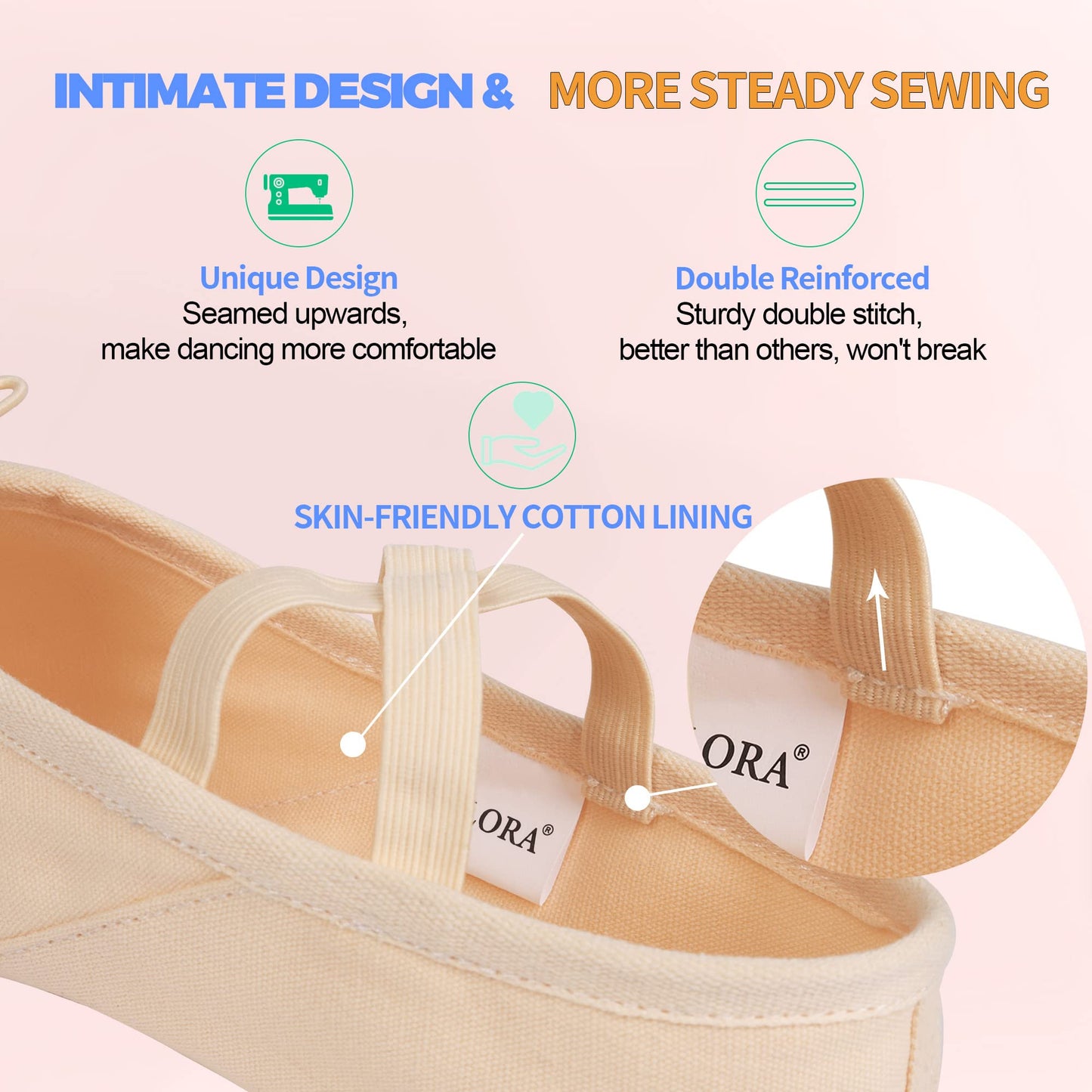 Women's Ballet Shoes Canvas Dance Slippers Yoga Practice Shoes for Girls/Adults