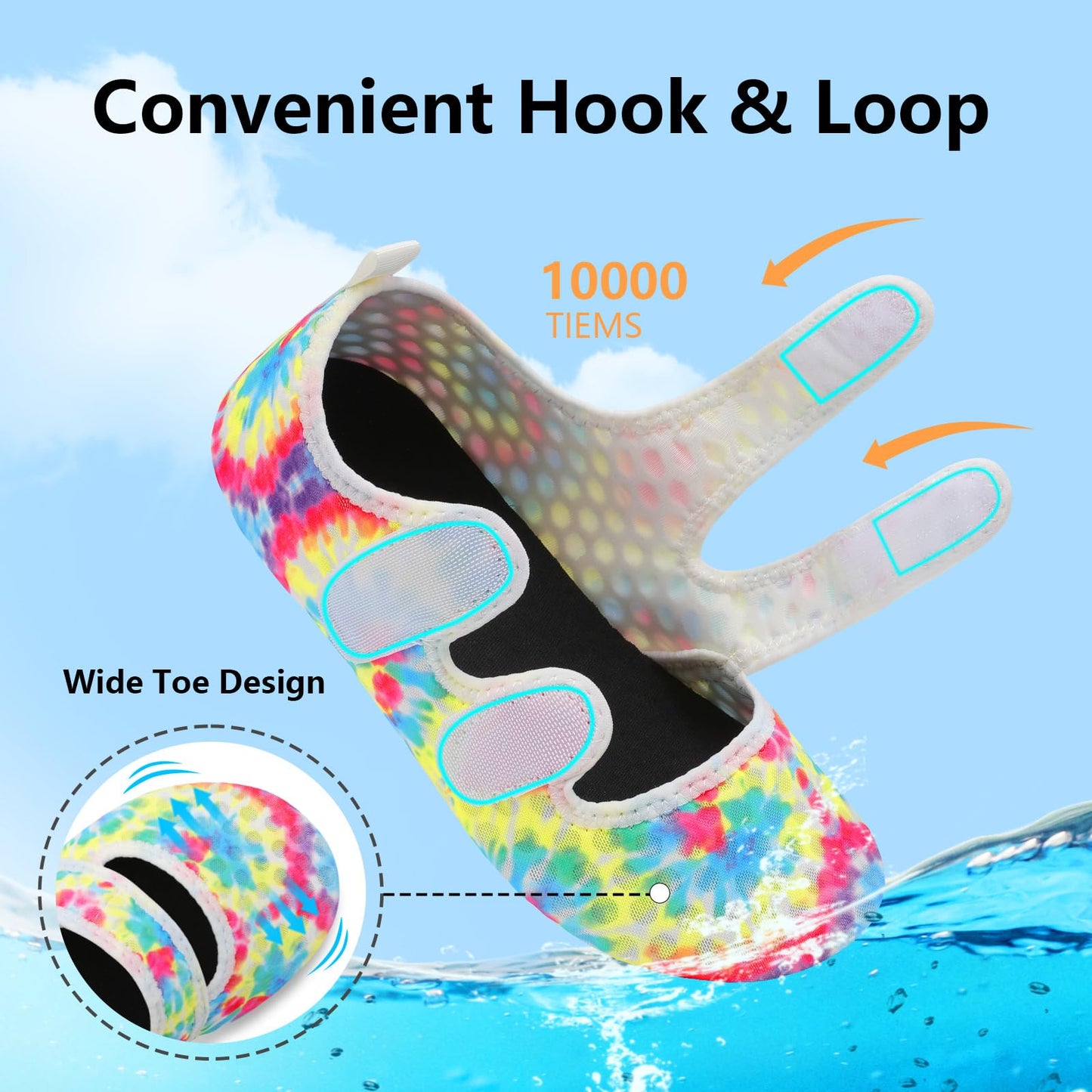 BARERUN Water Shoes Women Men Quick Dry Barefoot Beach Walking Kayaking Surfing Yoga Shoes Adjustable Wide Minimalist Sandals Slippers Indoor/Outdoor