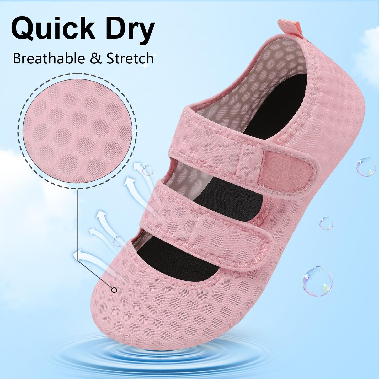 BARERUN Water Shoes Women Men Quick Dry Barefoot Beach Walking Kayaking Surfing Yoga Shoes Adjustable Wide Minimalist Sandals Slippers Indoor/Outdoor