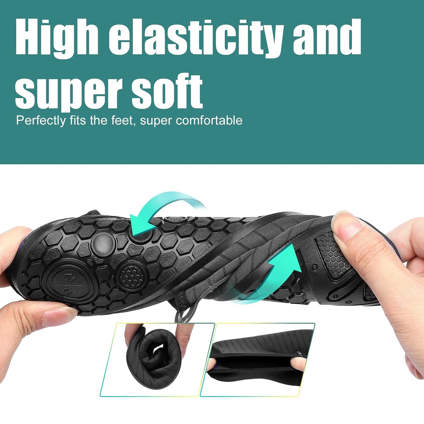 Metog Men Women Water Shoes Quick-Dry Aqua Socks Barefoot Slip-on for Beach Swim Sport Surf Yoga Exercise