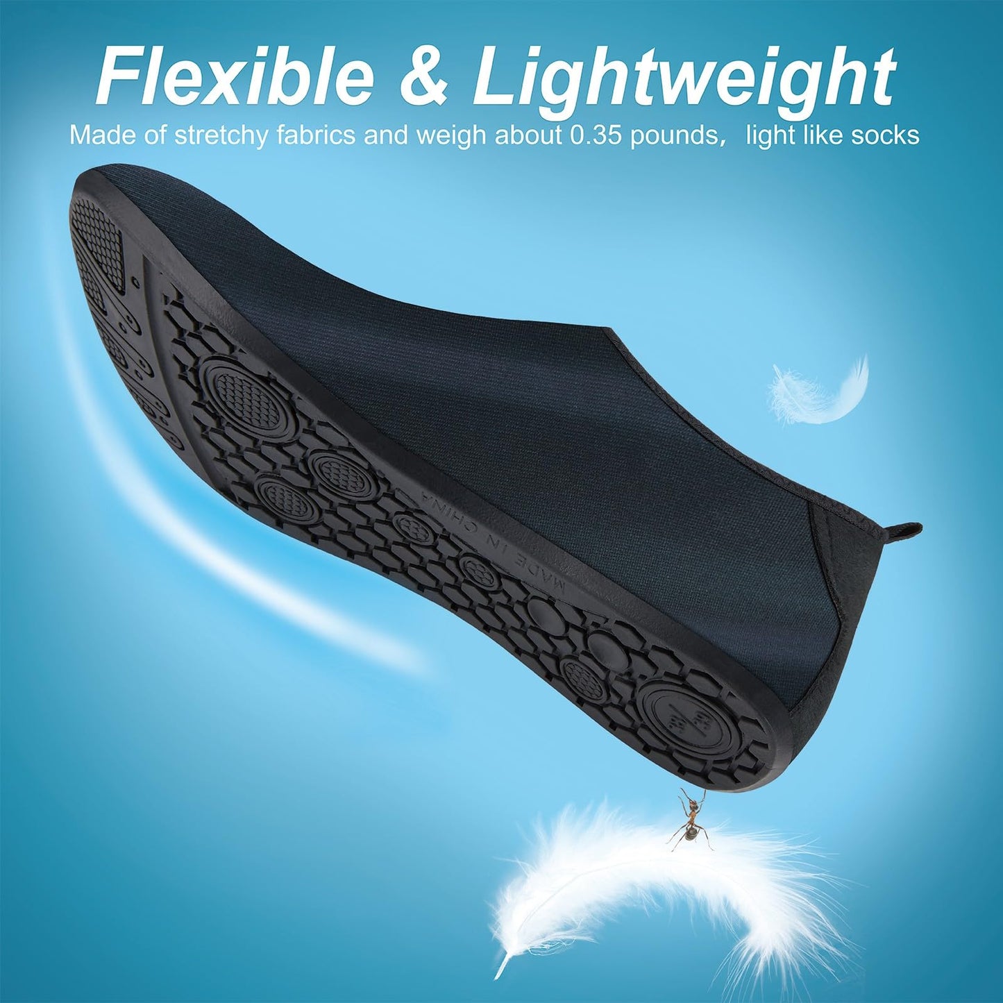 Metog Men Women Water Shoes Quick-Dry Aqua Socks Barefoot Slip-on for Beach Swim Sport Surf Yoga Exercise