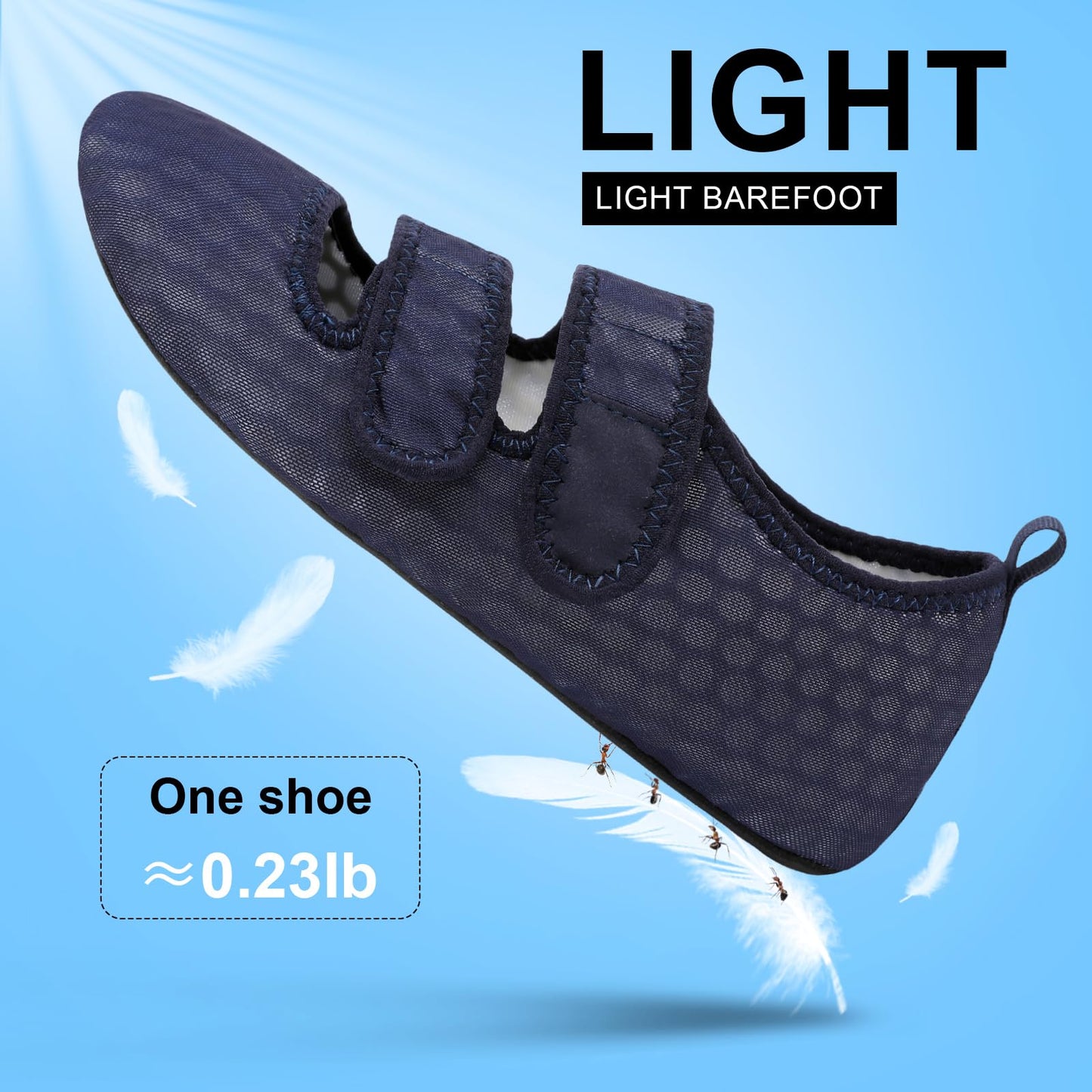 BARERUN Water Shoes Women Men Quick Dry Barefoot Beach Walking Kayaking Surfing Yoga Shoes Adjustable Wide Minimalist Sandals Slippers Indoor/Outdoor