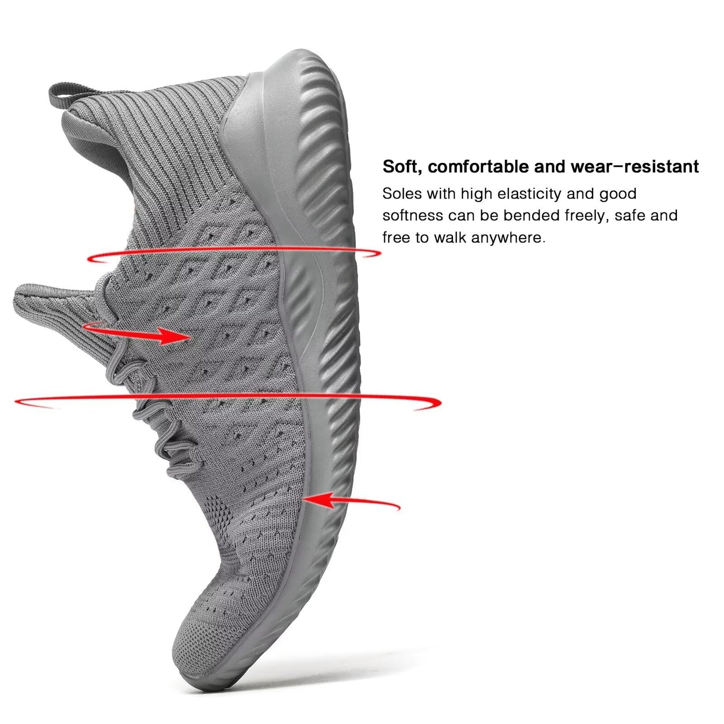Mens Slip-on Tennis Shoes Walking Running Sneakers Lightweight Breathable Casual Soft Sole Mesh Work Gym Athletic Trainers