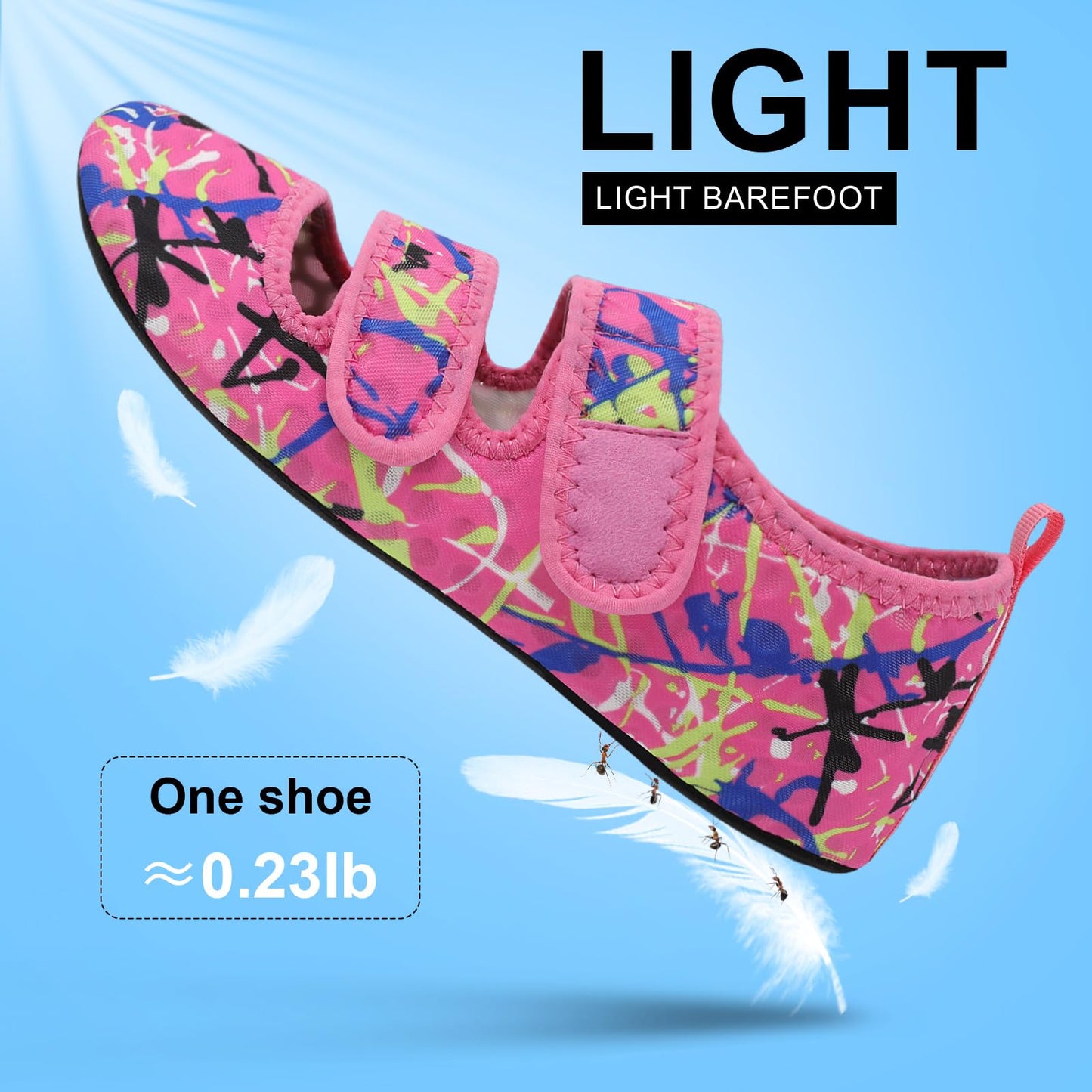 BARERUN Water Shoes Women Men Quick Dry Barefoot Beach Walking Kayaking Surfing Yoga Shoes Adjustable Wide Minimalist Sandals Slippers Indoor/Outdoor