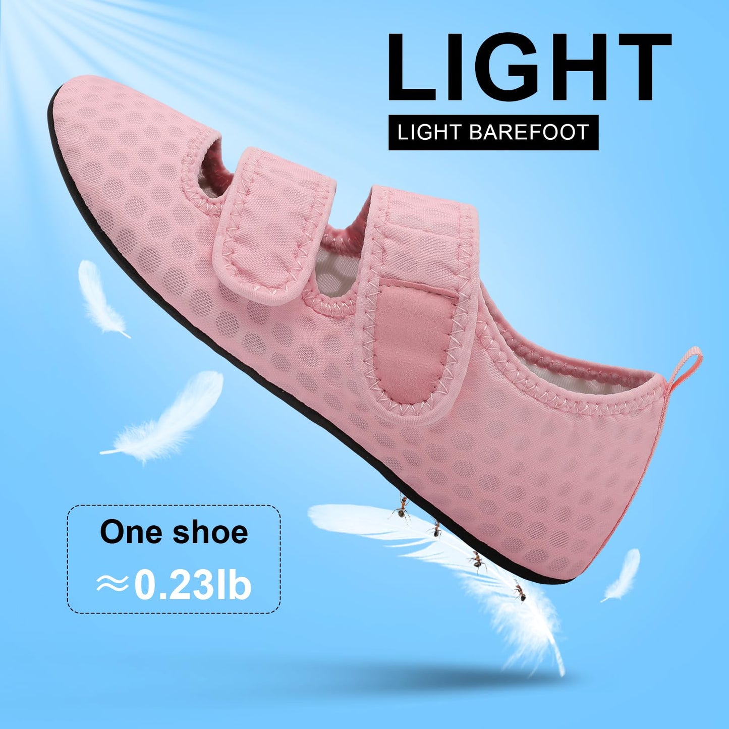 BARERUN Water Shoes Women Men Quick Dry Barefoot Beach Walking Kayaking Surfing Yoga Shoes Adjustable Wide Minimalist Sandals Slippers Indoor/Outdoor