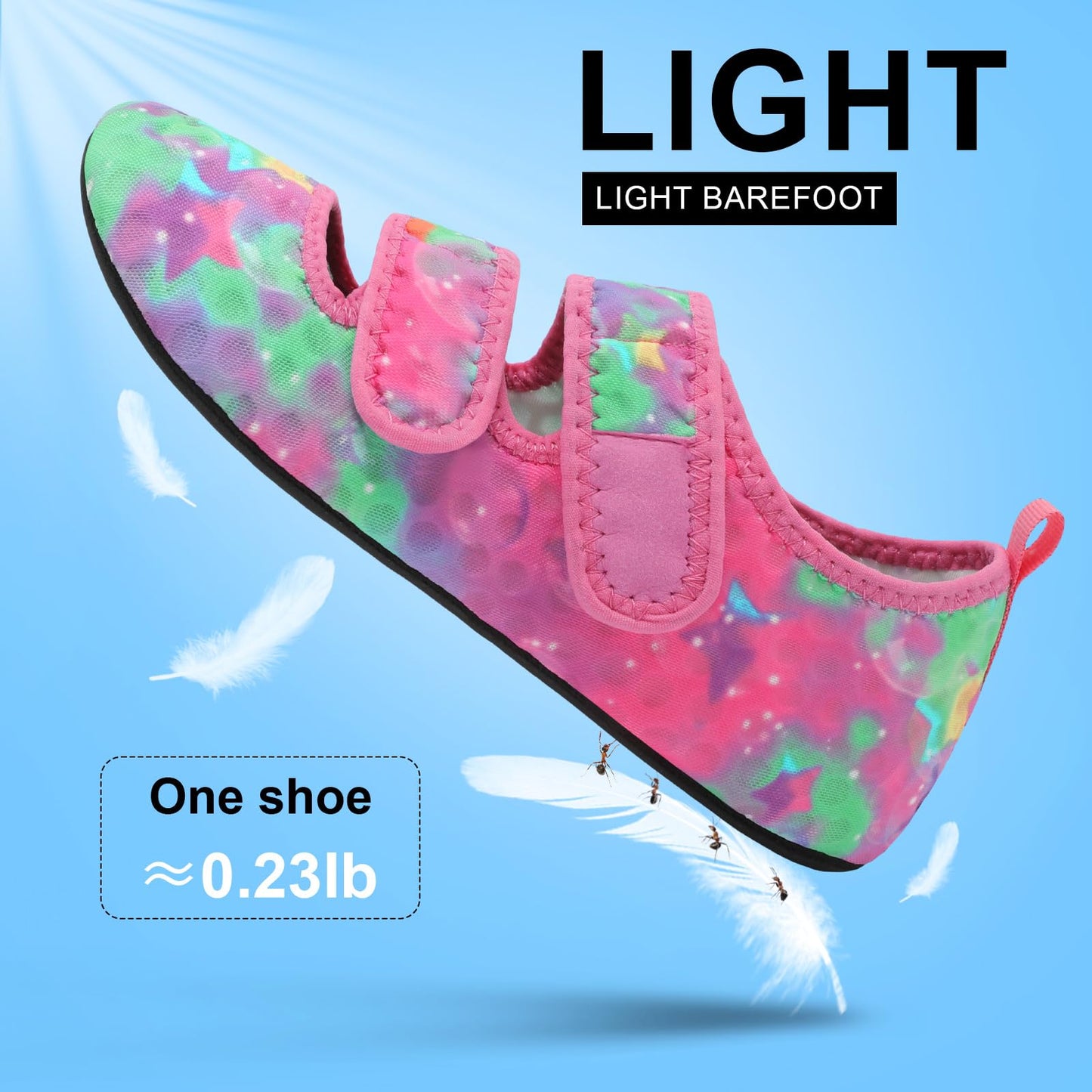 BARERUN Water Shoes Women Men Quick Dry Barefoot Beach Walking Kayaking Surfing Yoga Shoes Adjustable Wide Minimalist Sandals Slippers Indoor/Outdoor
