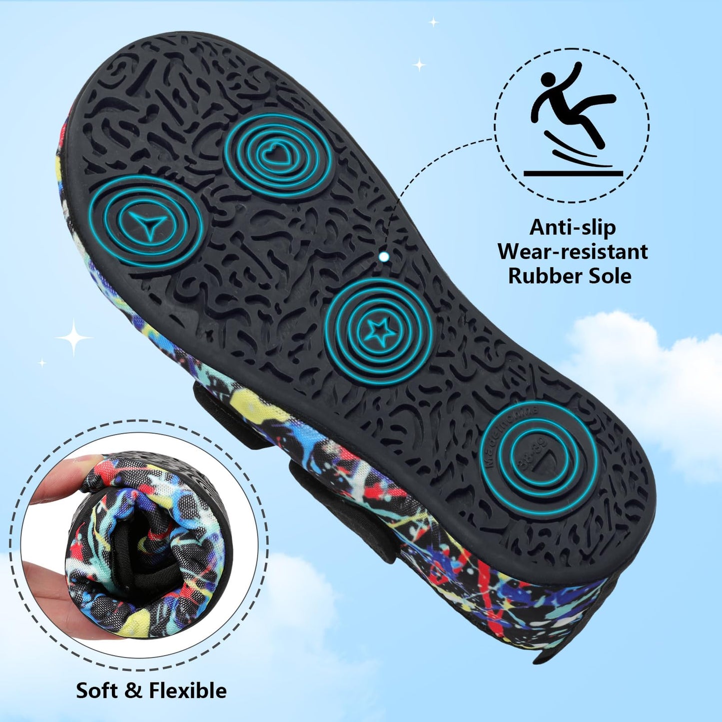 BARERUN Water Shoes Women Men Quick Dry Barefoot Beach Walking Kayaking Surfing Yoga Shoes Adjustable Wide Minimalist Sandals Slippers Indoor/Outdoor