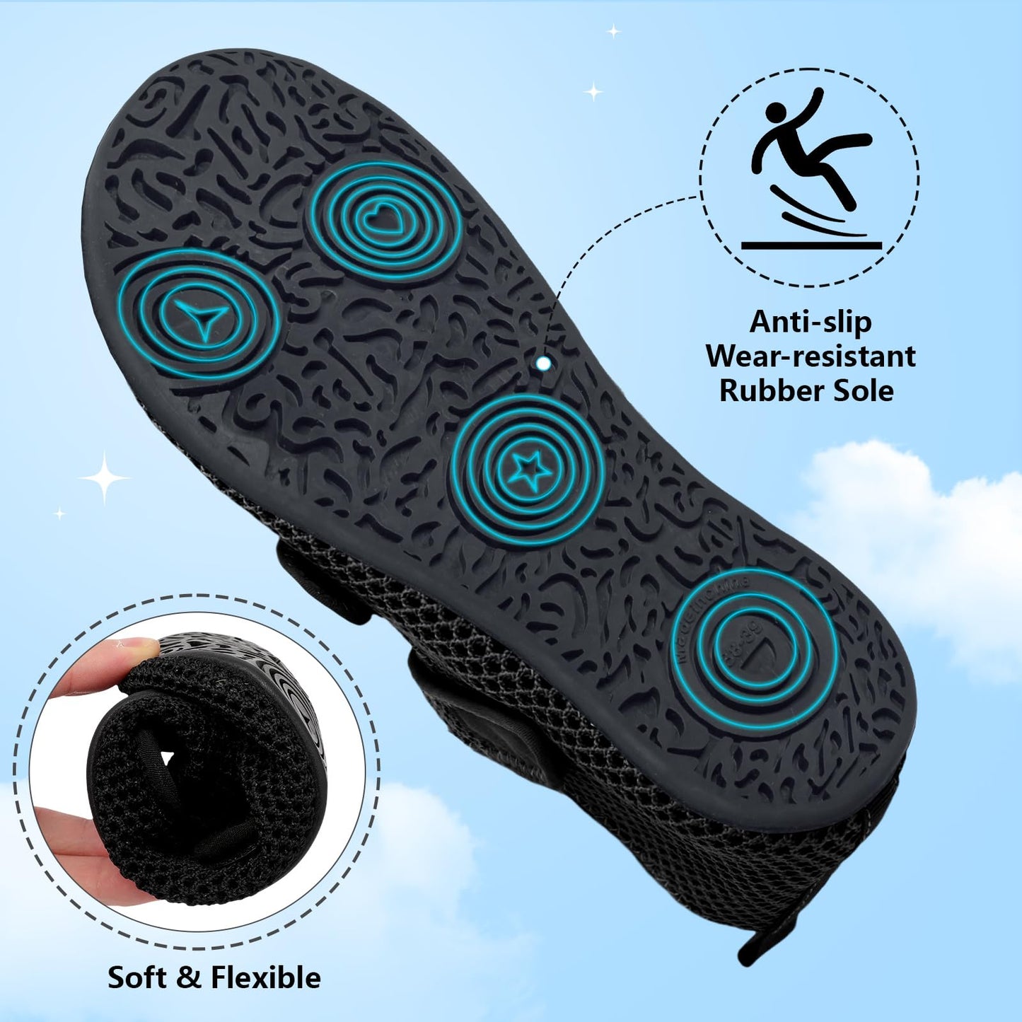 BARERUN Water Shoes Women Men Quick Dry Barefoot Beach Walking Kayaking Surfing Yoga Shoes Adjustable Wide Minimalist Sandals Slippers Indoor/Outdoor