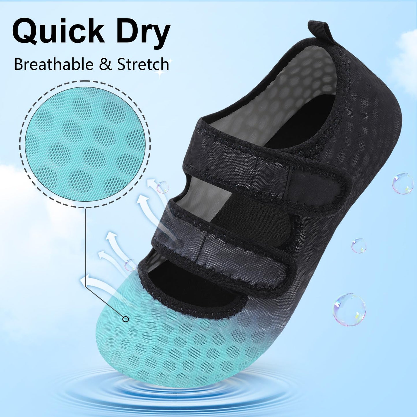 BARERUN Water Shoes Women Men Quick Dry Barefoot Beach Walking Kayaking Surfing Yoga Shoes Adjustable Wide Minimalist Sandals Slippers Indoor/Outdoor