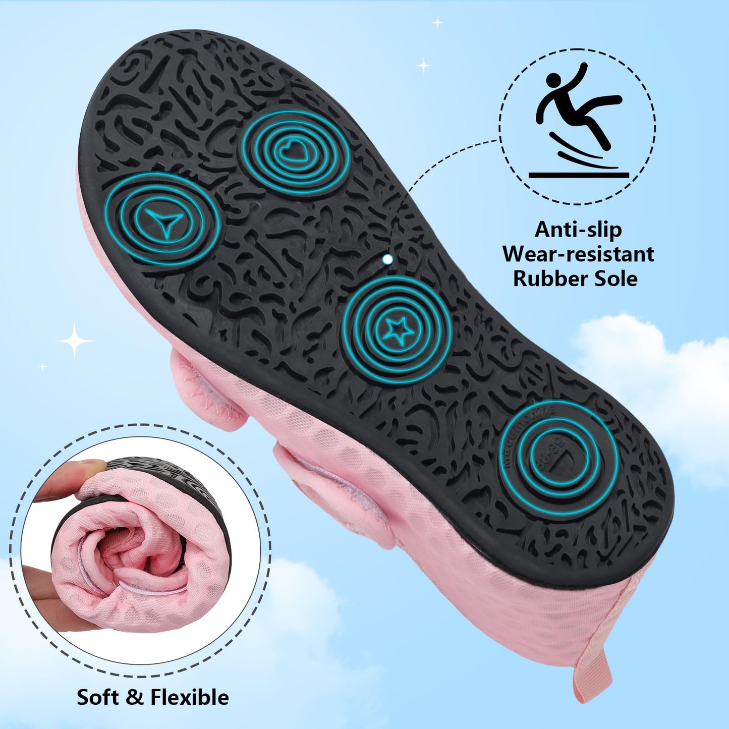 BARERUN Water Shoes Women Men Quick Dry Barefoot Beach Walking Kayaking Surfing Yoga Shoes Adjustable Wide Minimalist Sandals Slippers Indoor/Outdoor