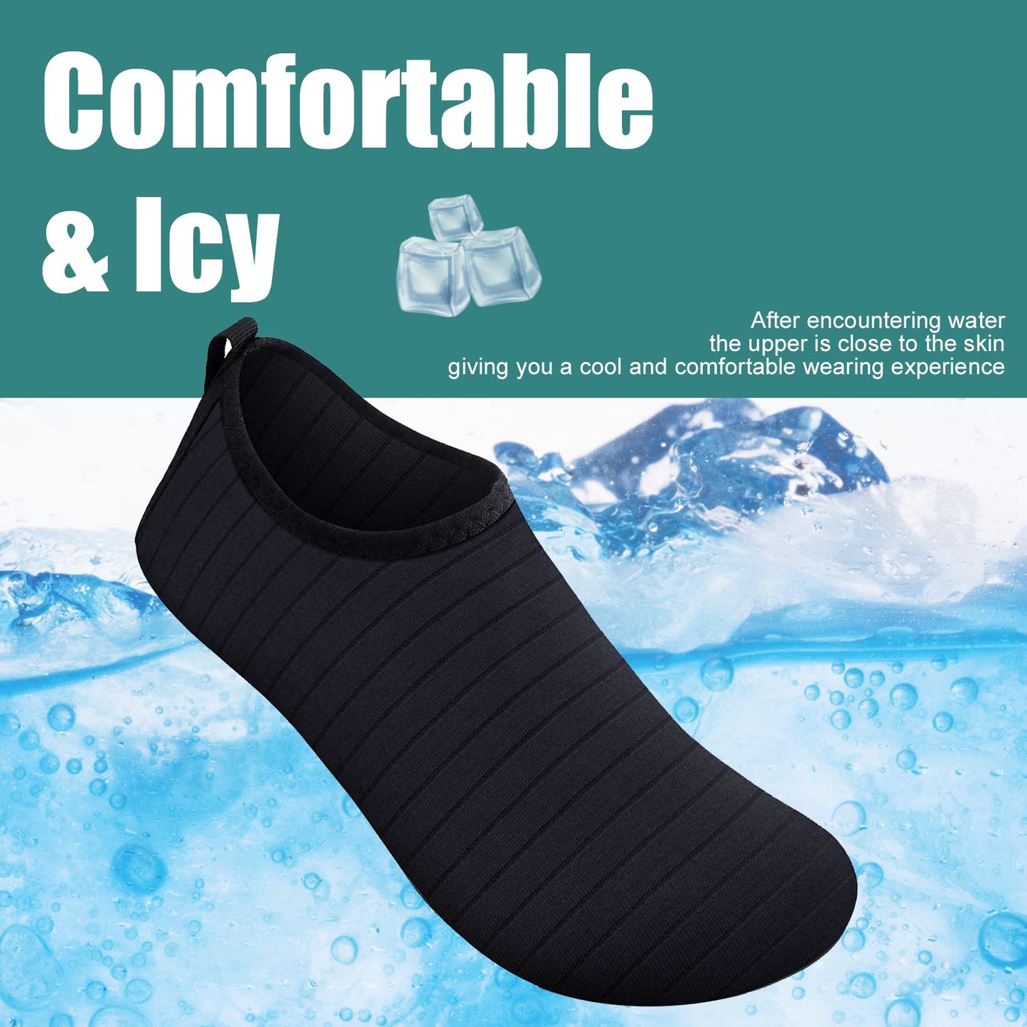Metog Men Women Water Shoes Quick-Dry Aqua Socks Barefoot Slip-on for Beach Swim Sport Surf Yoga Exercise