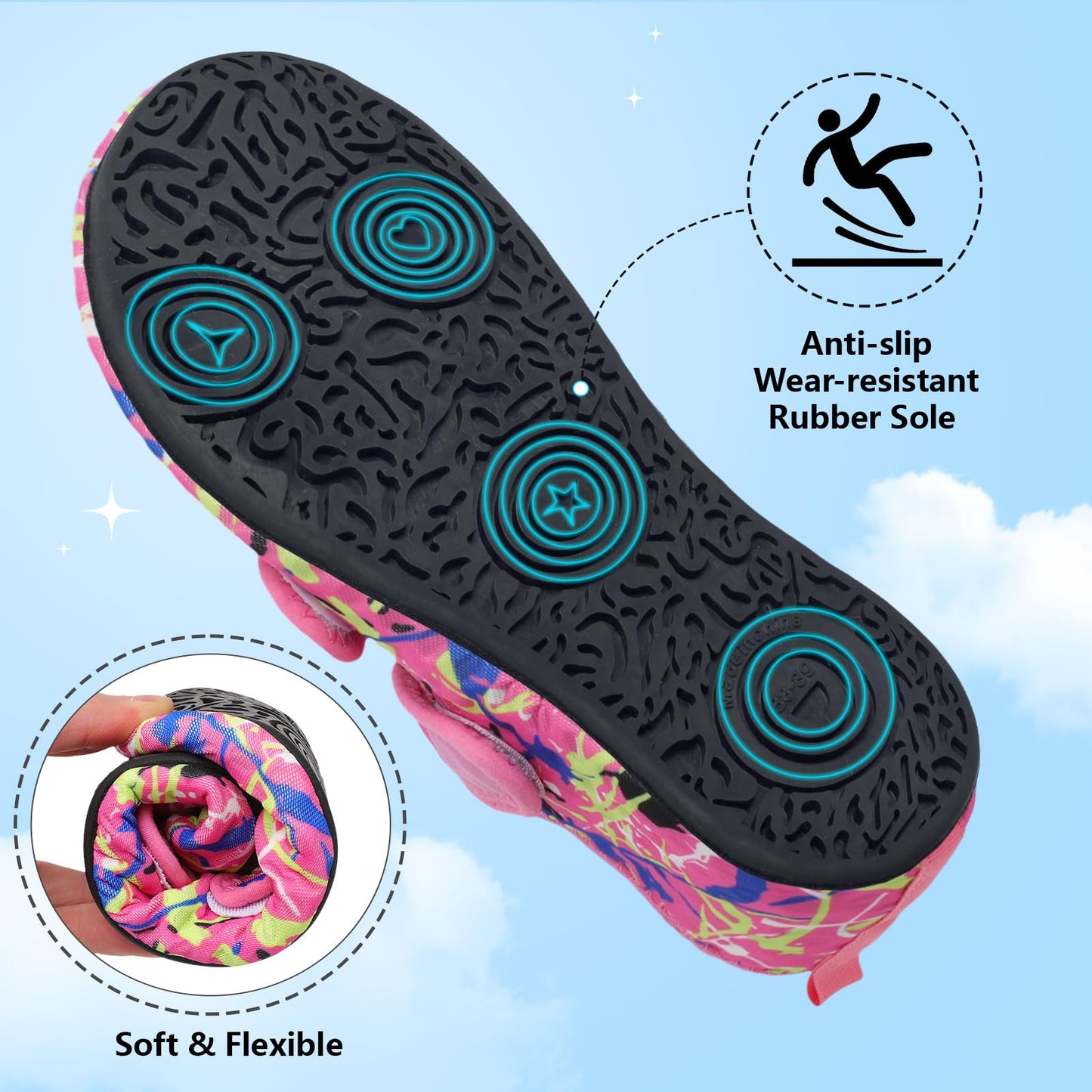 BARERUN Water Shoes Women Men Quick Dry Barefoot Beach Walking Kayaking Surfing Yoga Shoes Adjustable Wide Minimalist Sandals Slippers Indoor/Outdoor
